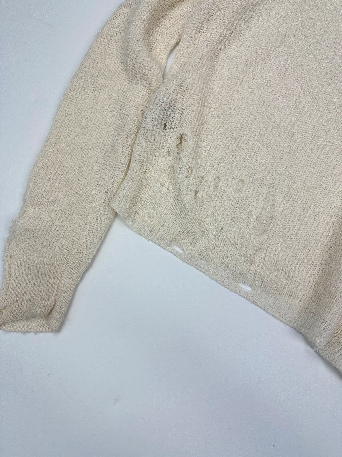 Acne Studios Acne Studio SS2017 Destroy Holes Knit Beige & White Sweater Size US S / EU 44-46 / 1 - 10 Thumbnail