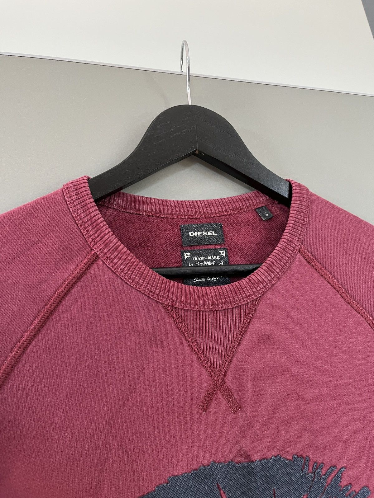 Diesel Diesel Vintage Cherokee Punk Burgundy Sweatshirt Size US S / EU 44-46 / 1 - 2 Thumbnail