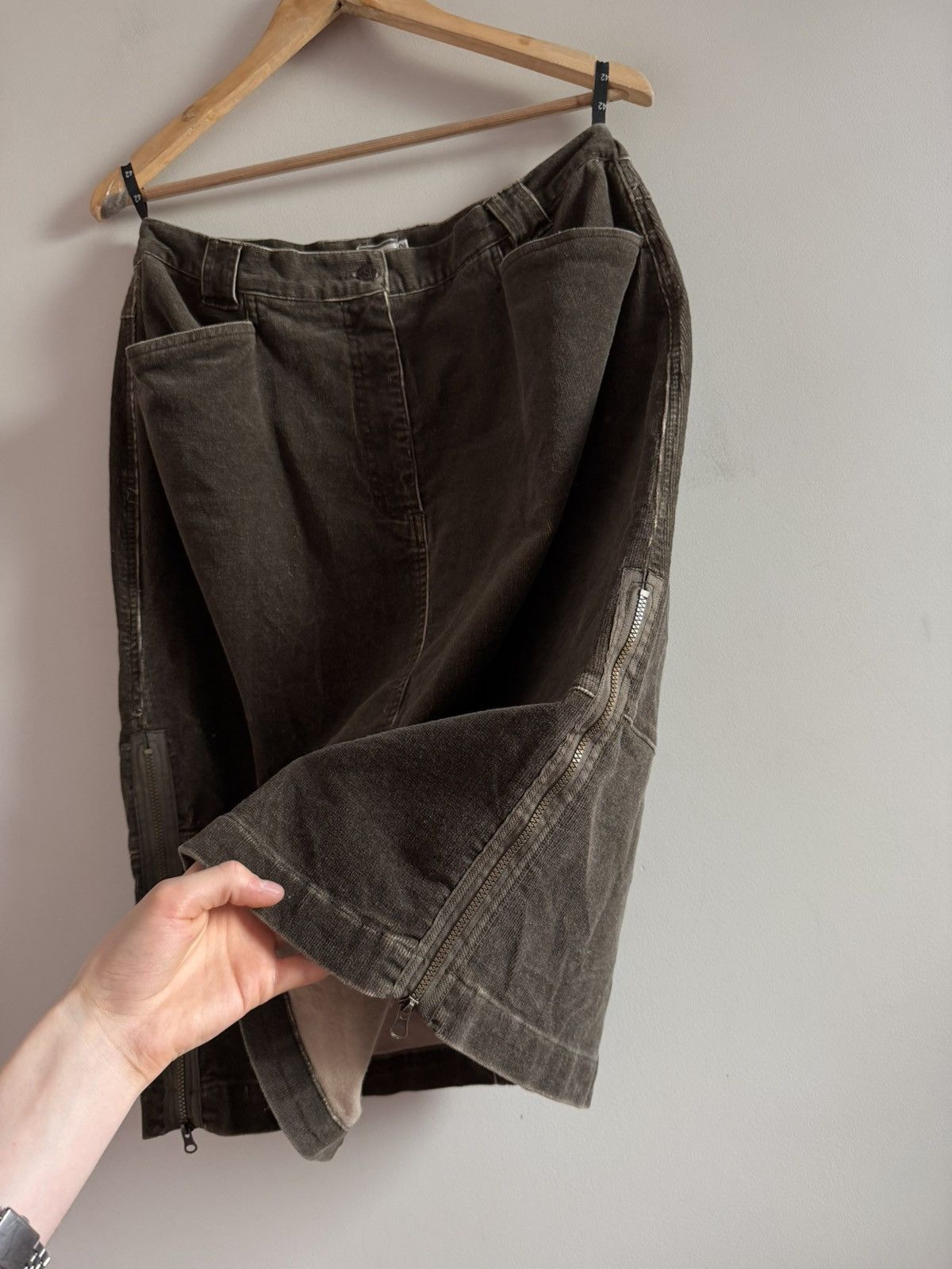 Vintage Corduroy Zip Midi Skirt Size 28" / US 6 / IT 42 - 3 Thumbnail