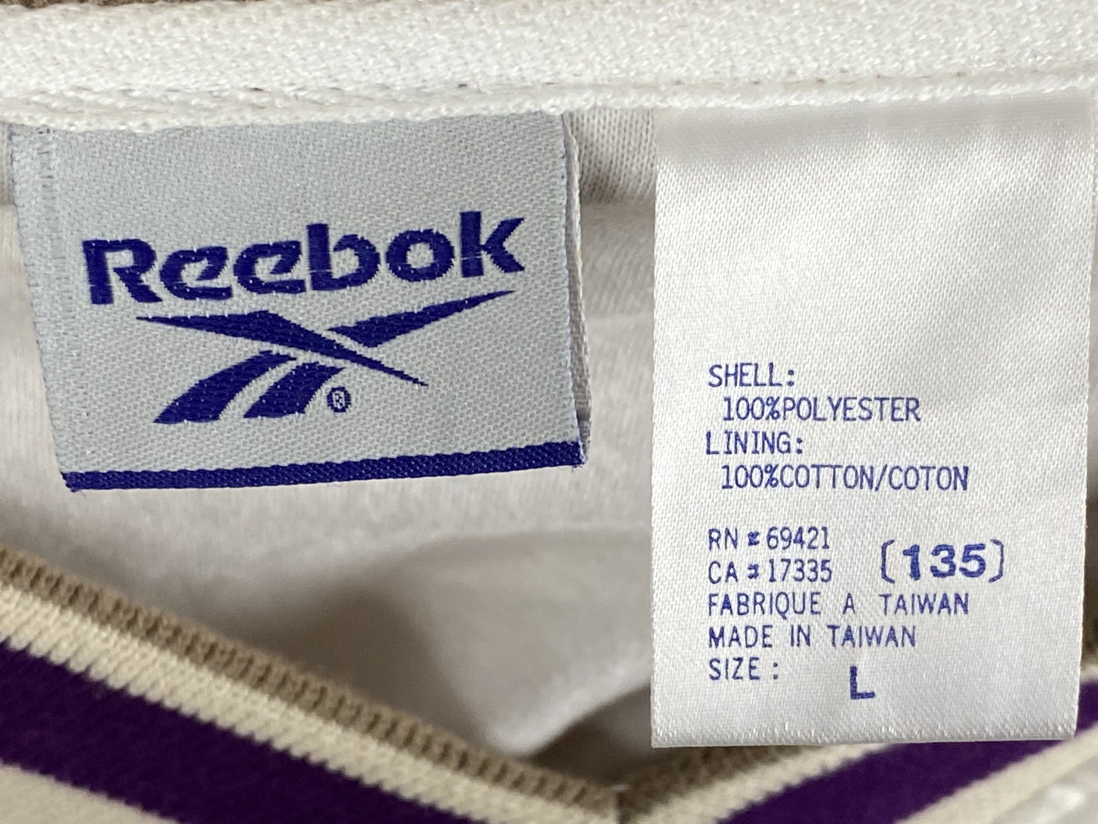 Reebok × Vintage Reebok Vintage Men's Windbreaker Jacket - L White Sweatshirt Size US L / EU 52-54 / 3 - 5 Thumbnail