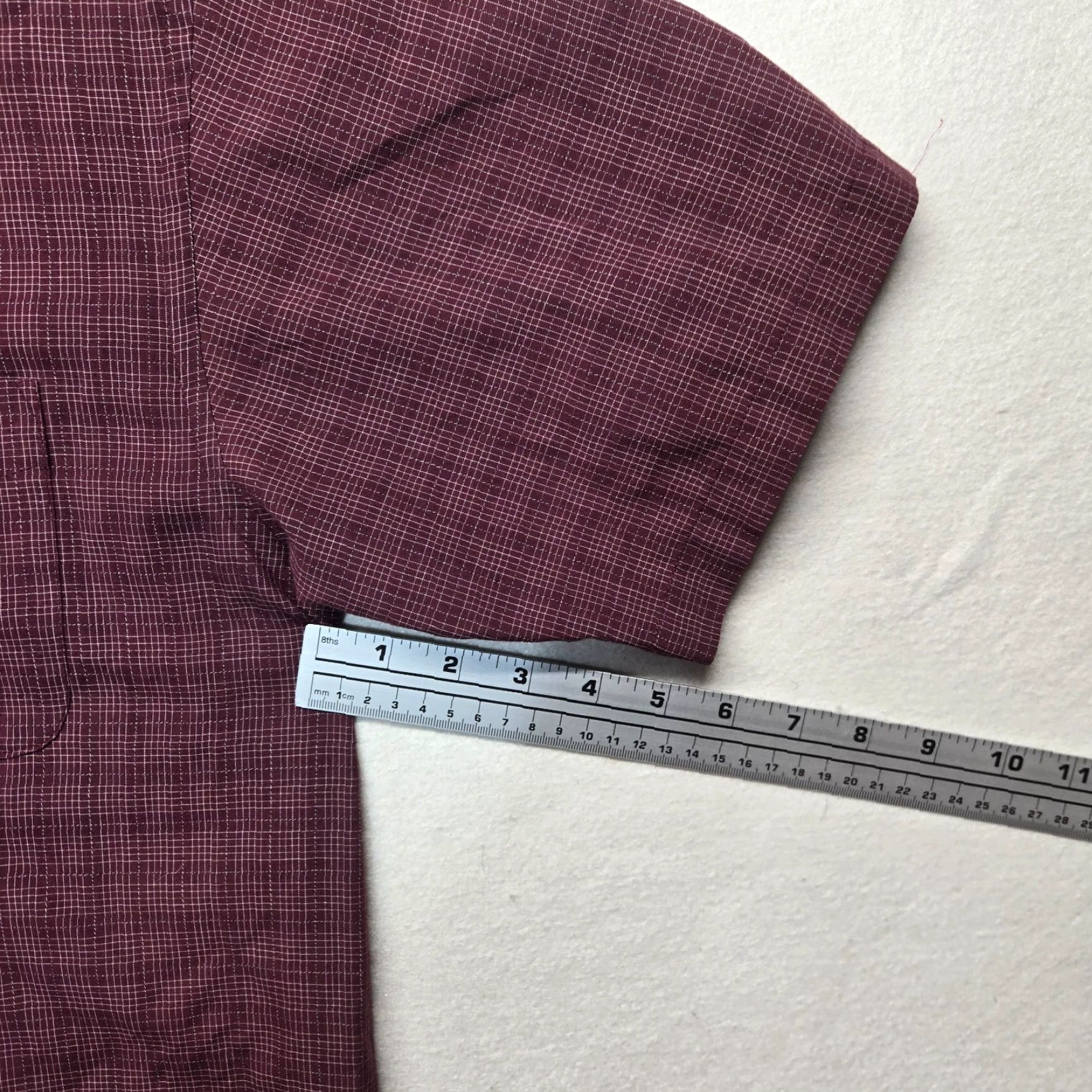 Arrow Arrow Purple Check Checkered Button Up Short Sleeve Men's Size M Medium Size US 31 - 5 Thumbnail