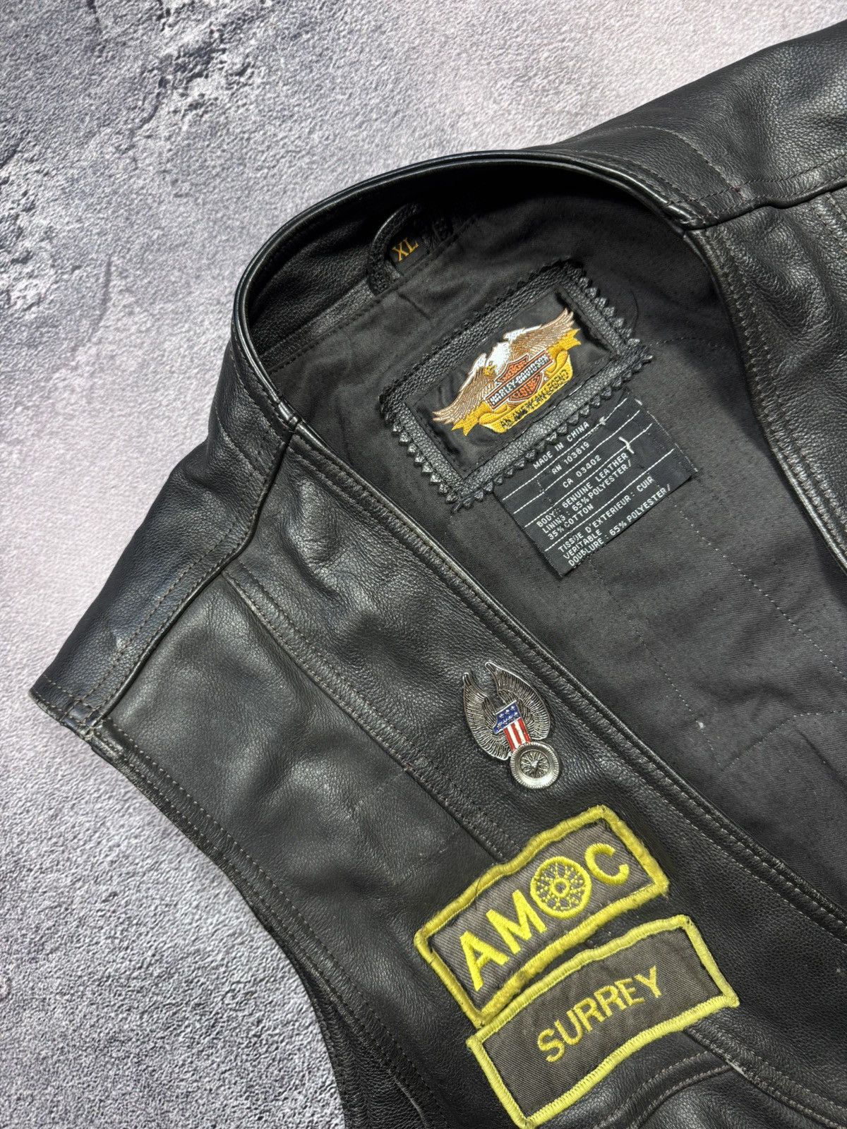 Harley Davidson Harley Davidson Genuine Leather Biker Vest Custom AMOC Size US XL / EU 56 / 4 - 2 Thumbnail
