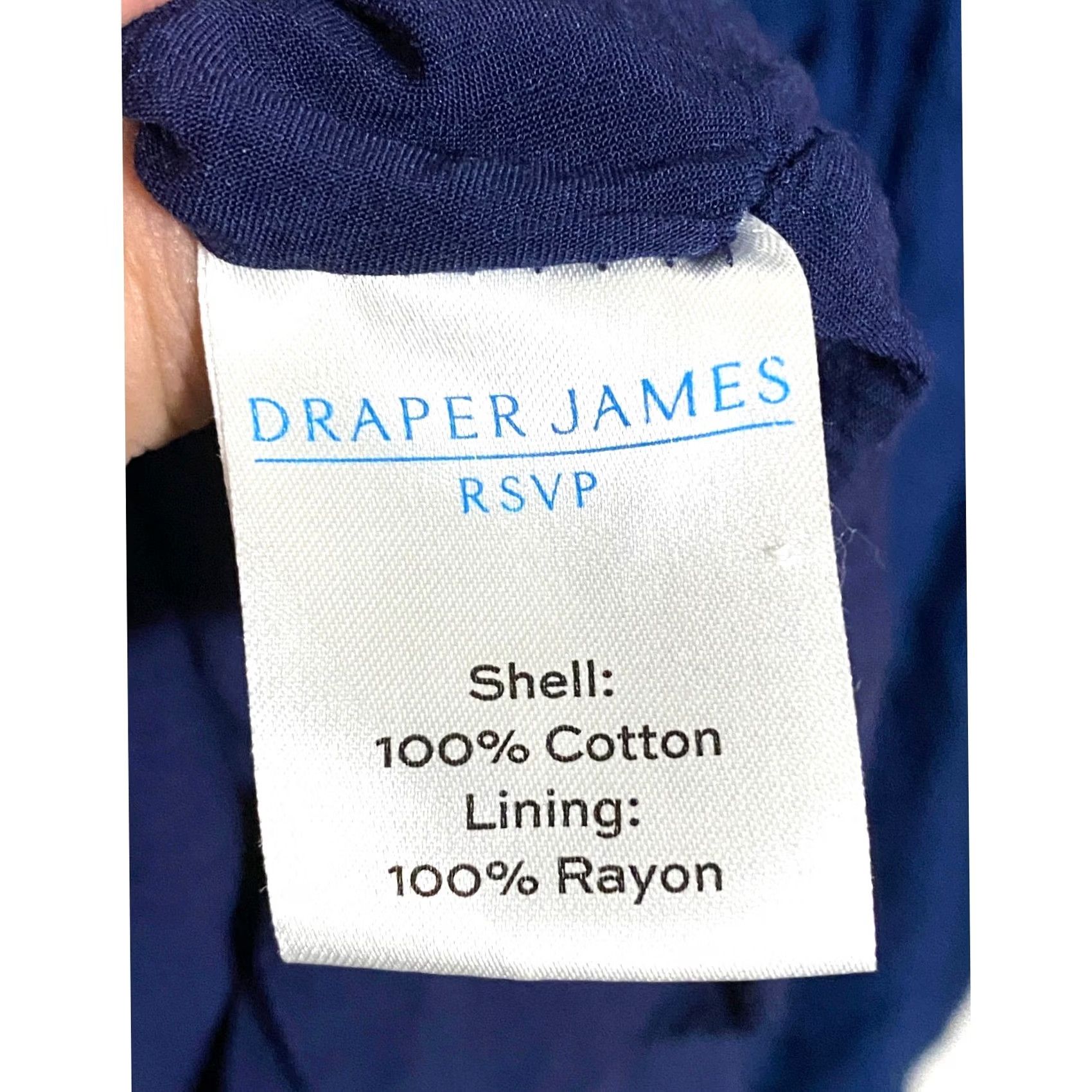 Vintage Draper James Dress Plus 3X Blue Puff Sleeve Smocked Milkmaid Prairie Cottagecore Midi A-Line Women's Casual Wedding Workwear Square Neck Size XXL / US 16-18 / IT 52-54 - 7 Thumbnail