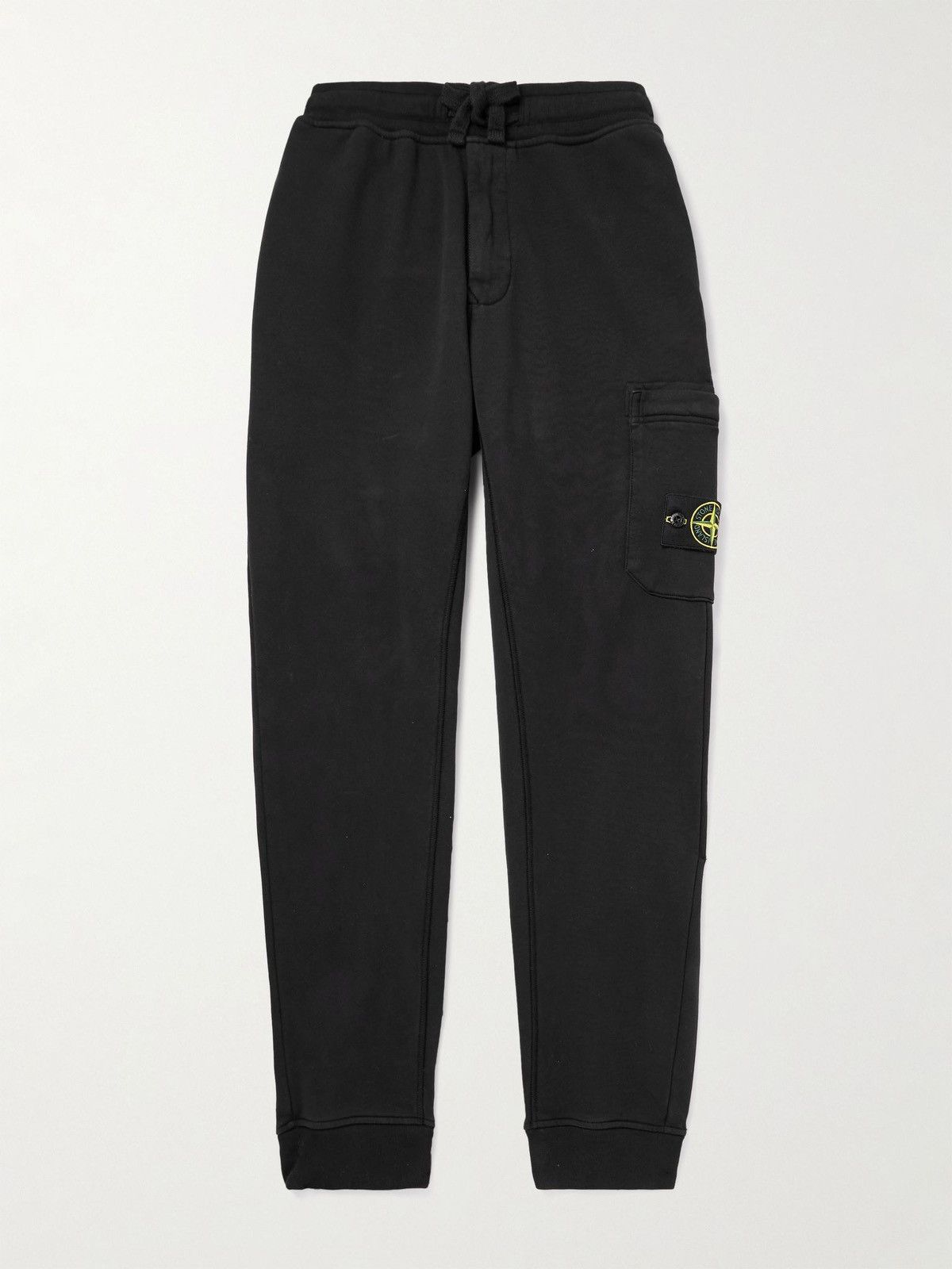 image of Stone Island Tapered Cotton Sweatpants in Black, Men's (Size 32)