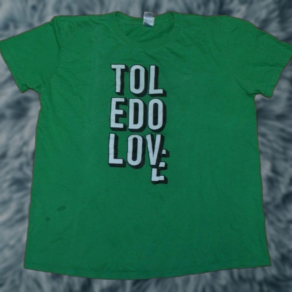 Gildan Retro Toledo Love T Shirt OH OHIO Pride T Shirt Large Graphic Art Cool Shirt Mens Green 100% Cotton Gildan Short Sleeve OHIO Decade 90s Size US L / EU 52-54 / 3 - 1 Thumbnail