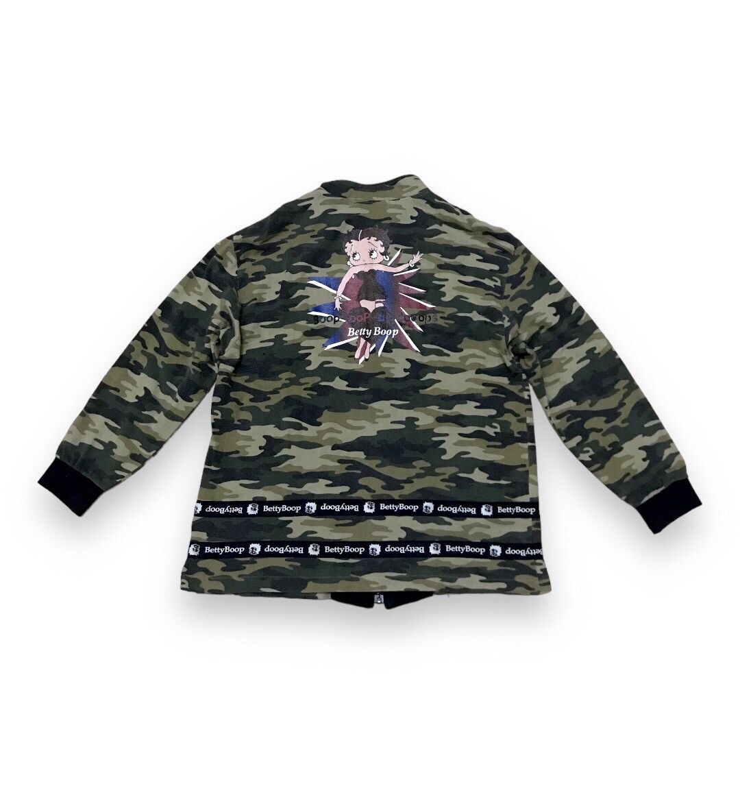 image of Cartoon Network x Vintage Betty Boop Kfs Jacket Like Tracktop in Green, Men's (Size Medium)