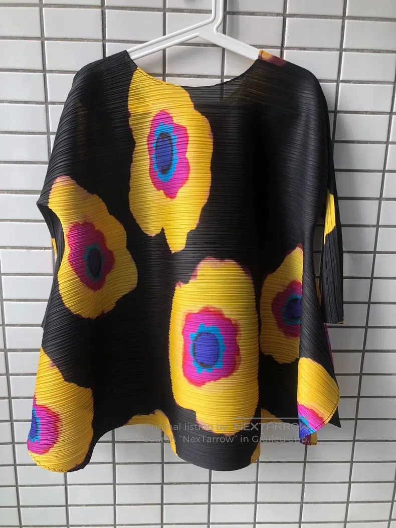 Issey Miyake Issey Miyake Color-Block Short Sleeve Top Size XXL / US 16-18 / IT 52-54 - 2 Thumbnail