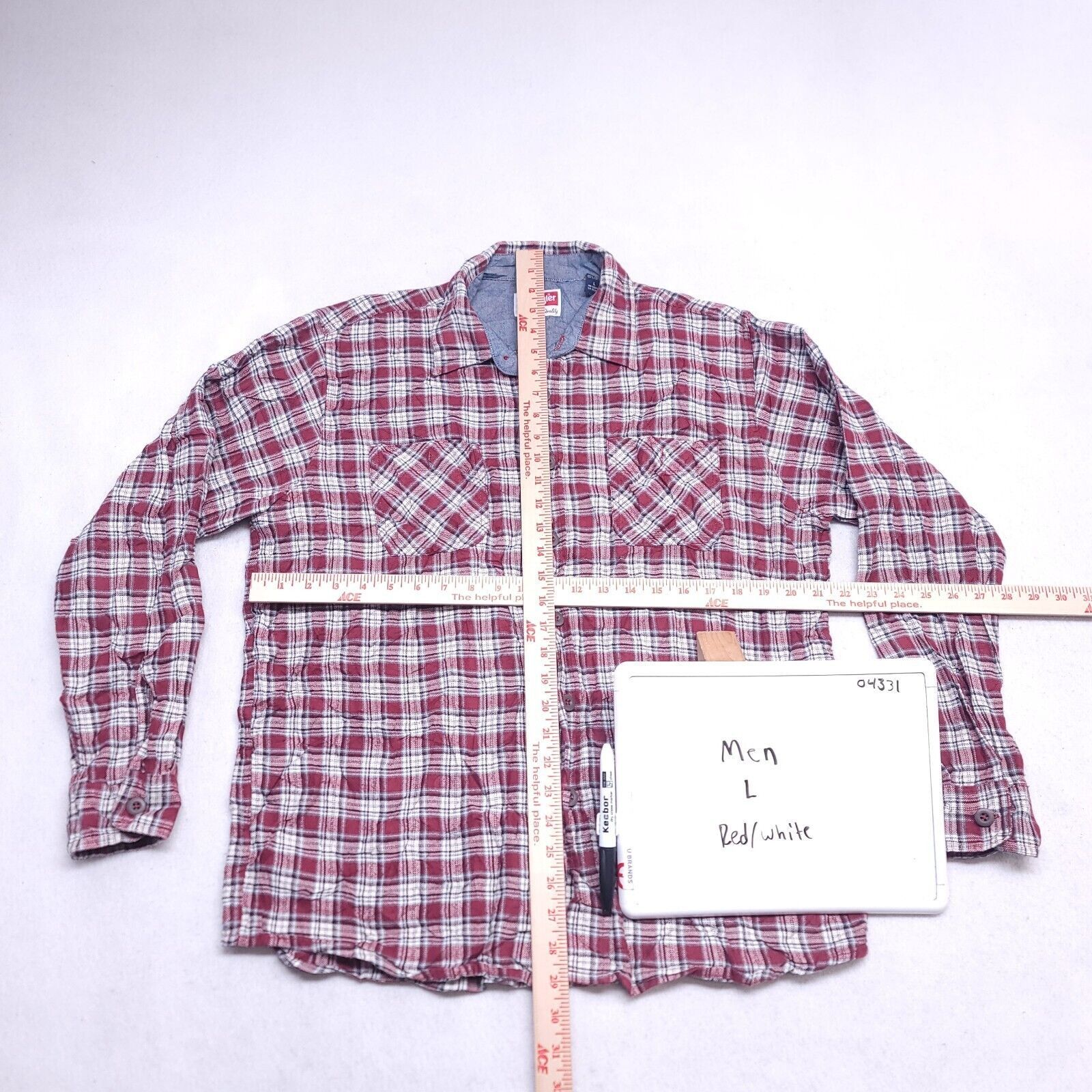 Wrangler Wrangler Tartan Flannel Shirt Mens Size Large L Red White Size US L / EU 52-54 / 3 - 6 Thumbnail