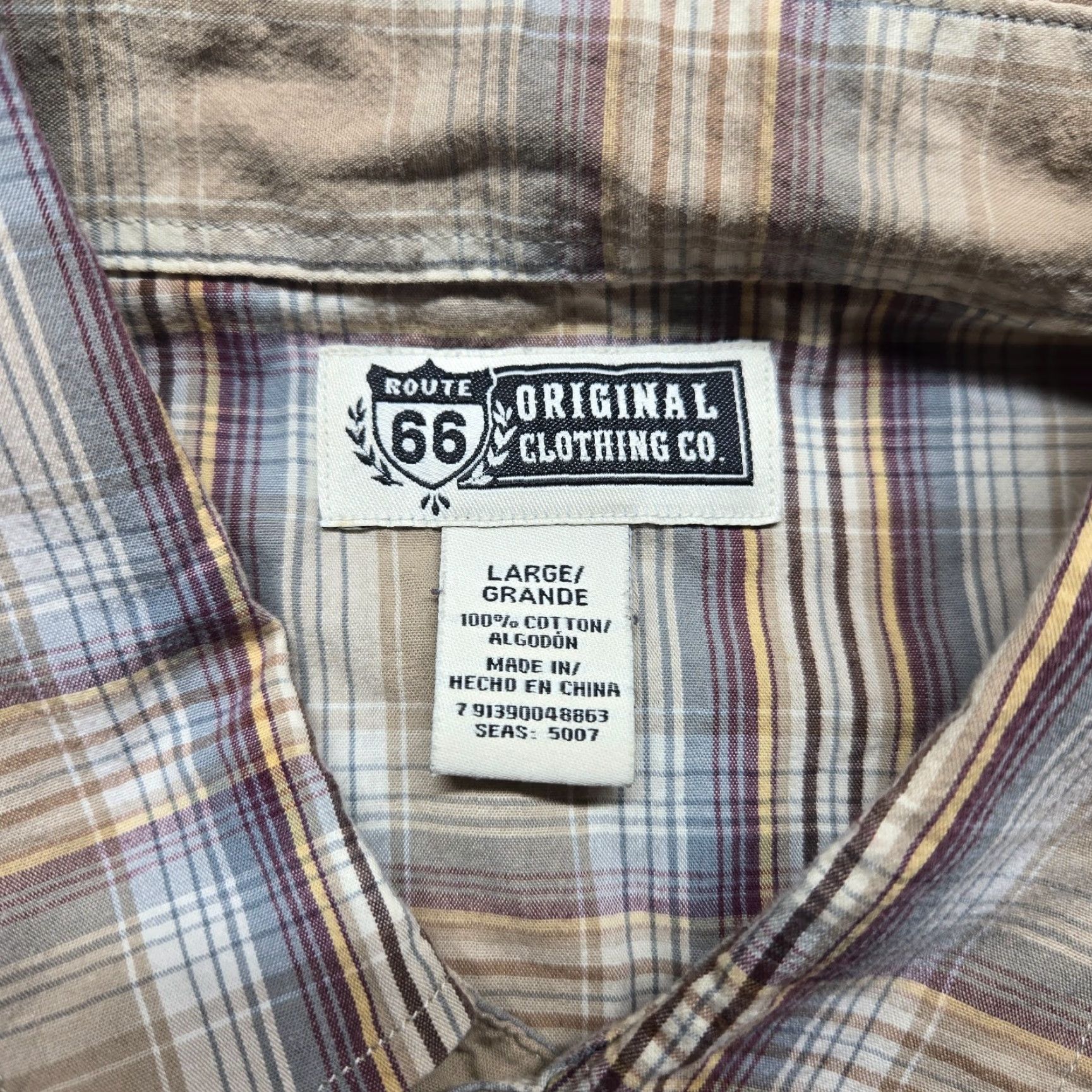 Route 66 VINTAGE Route 66 Brown Plaid Western Button-Up Shirt Adults Large Long Sleeve Casual Outdoor Size US L / EU 52-54 / 3 - 3 Thumbnail
