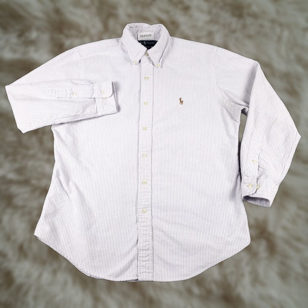 Ralph Lauren Ralph Lauren Shirt Mens 16 Purple Striped Pony Dress Button Up Long Sleeve Size 42R - 1 Thumbnail