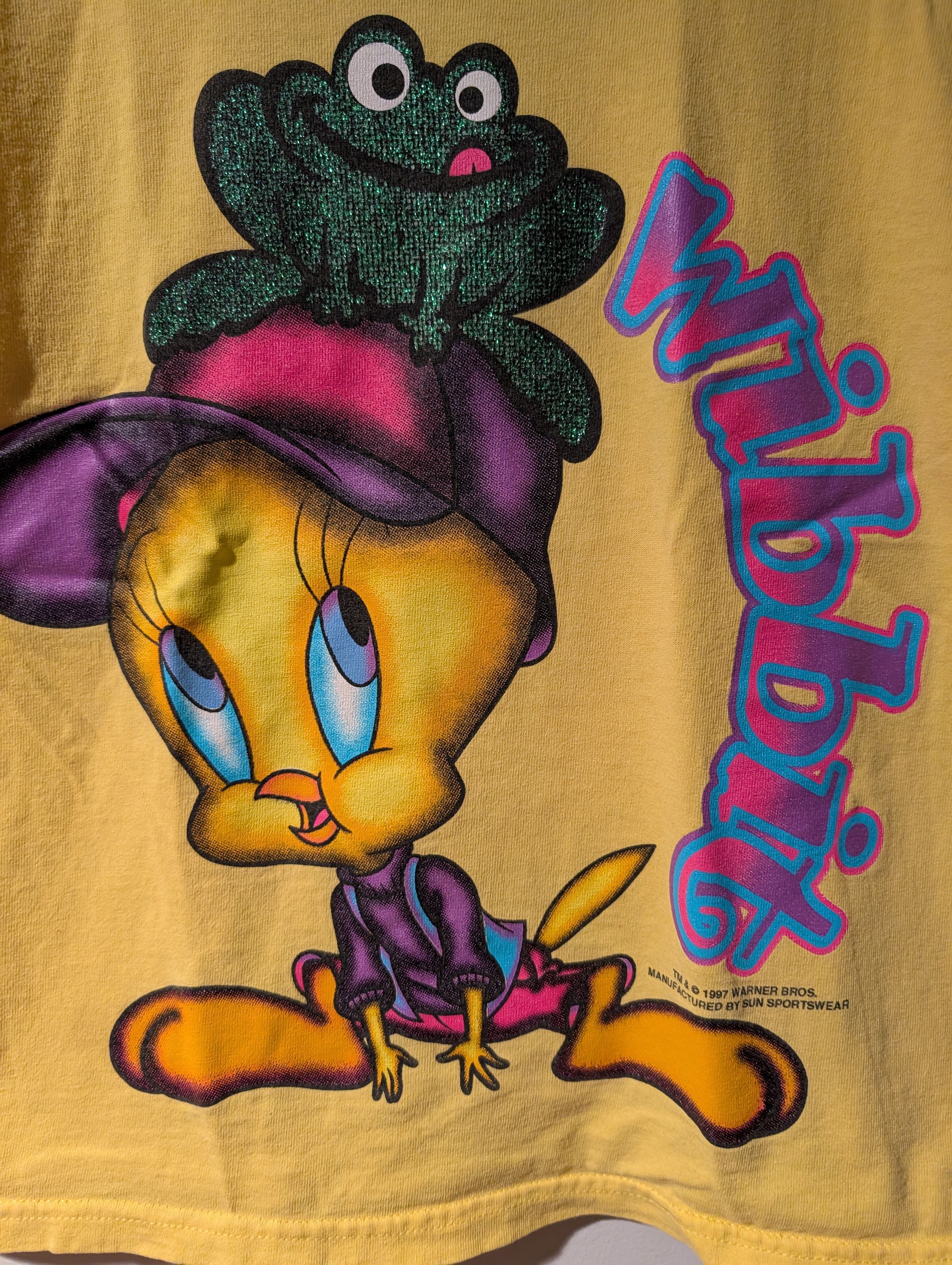 Cartoon Network Vintage 1997 Tweety Bird Frog Wibbit Size 10 Kids T-Shirt Size US M / EU 48-50 / 2 - 2 Thumbnail