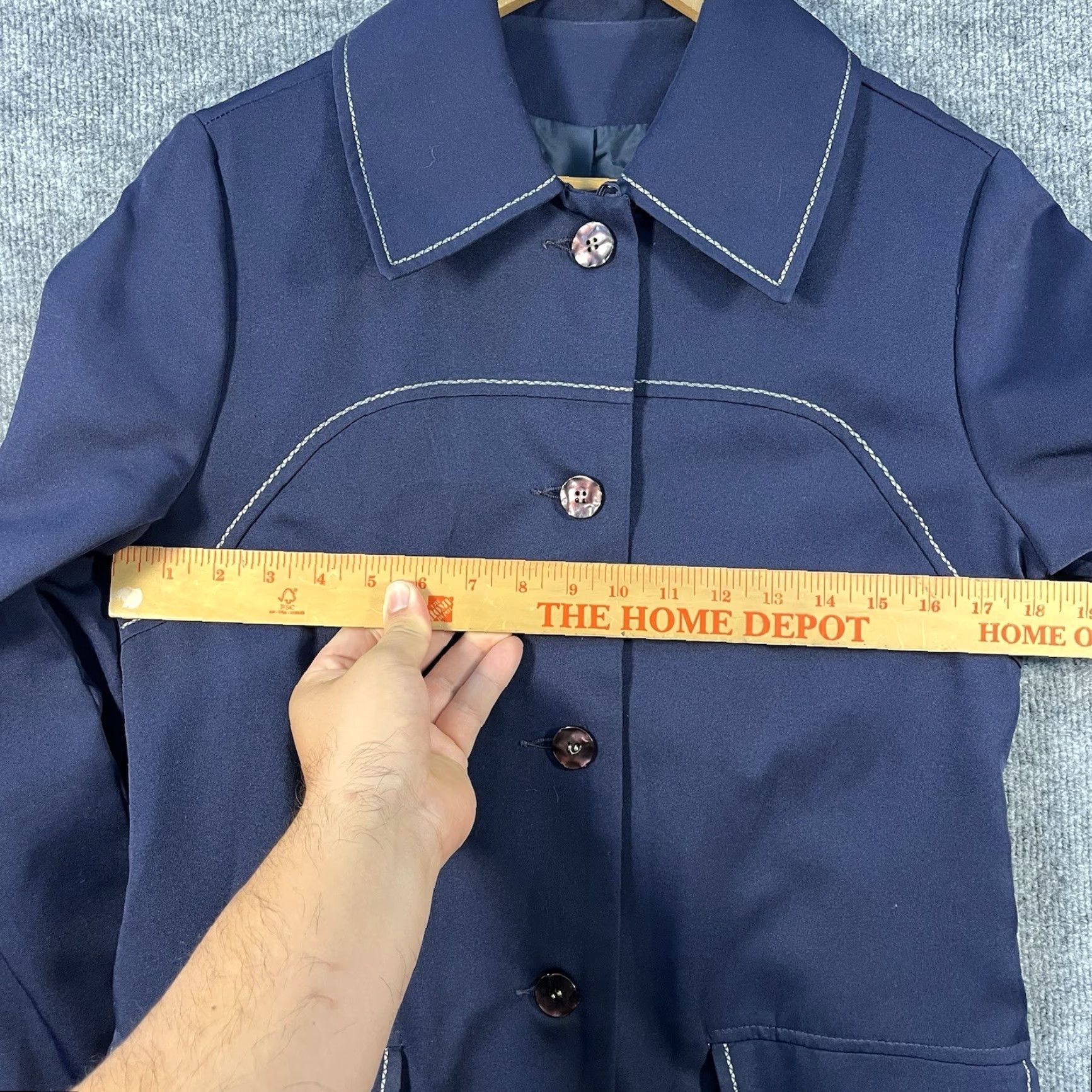 Vintage VINTAGE VTG 60s Navy Full Length Maxi Coat Womens Belted Made USA ILGWU Union Medium Coat Trench Size M / US 6-8 / IT 42-44 - 6 Thumbnail