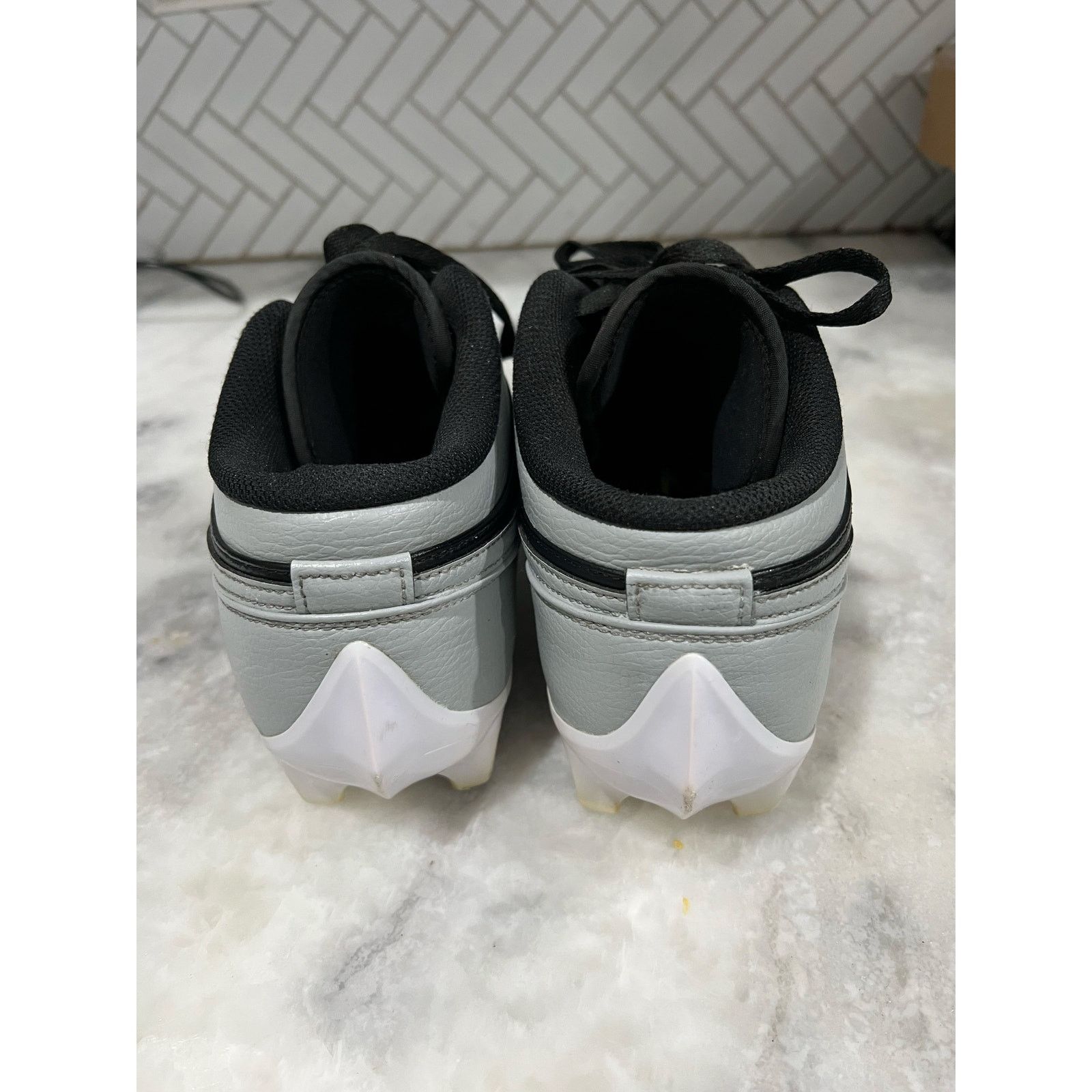 Jordan Brand Nike Jordan 1 TD Football Cleats FJ6245-002 Black White Gray Size US 12 / EU 45 - 3 Thumbnail