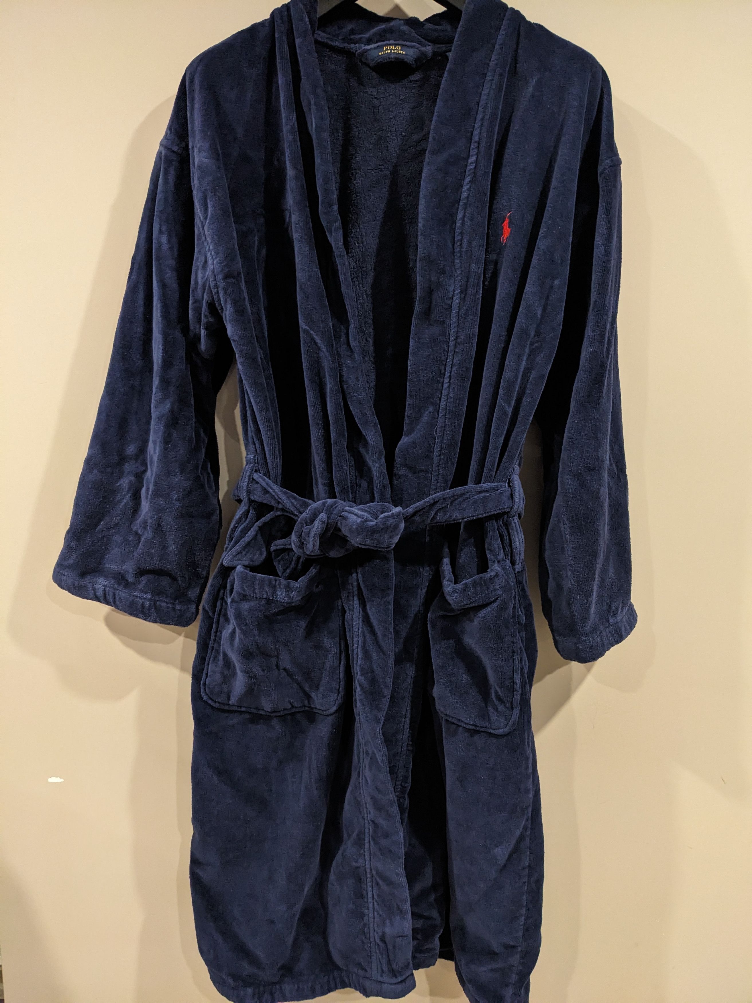 Polo Ralph Lauren Polo Ralph Lauren Blue Terry Cloth Robe Bathrobe Mens Small Size US S / EU 44-46 / 1 - 1 Thumbnail