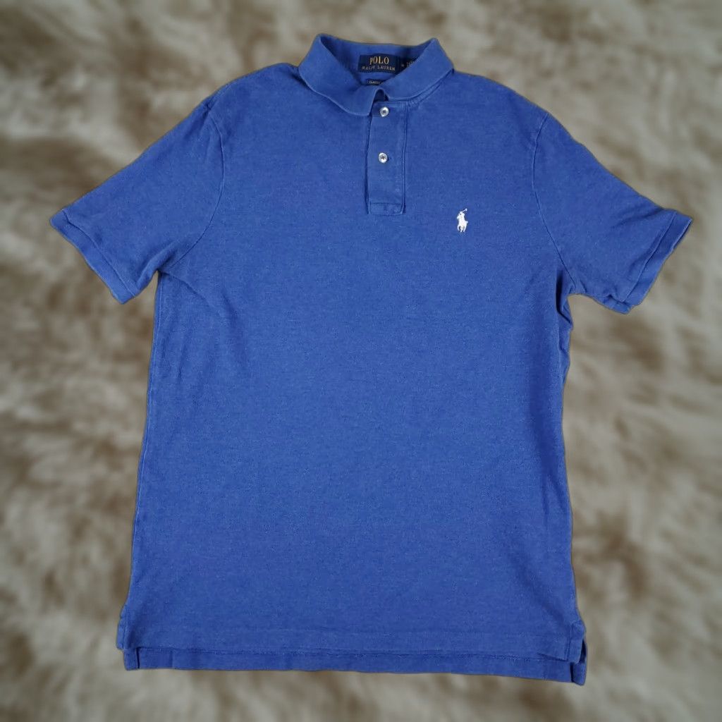 Ralph Lauren VINTAGE Ralph Lauren Polo Shirt Men Size Medium Blue Casual Short Sleeve Size US M / EU 48-50 / 2 - 1 Thumbnail