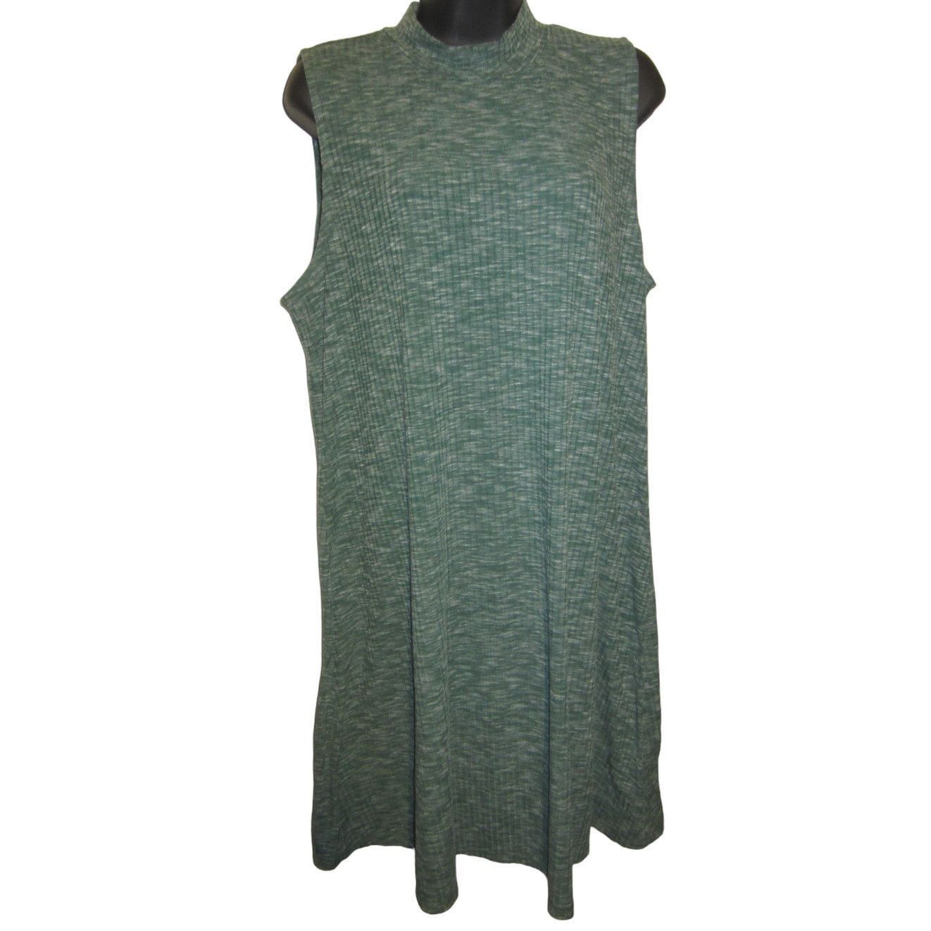 Almost Famous Minimalist Green Sleeveless Swing Dress Almost Famous 1X Size XXL / US 16-18 / IT 52-54 - 2 Thumbnail