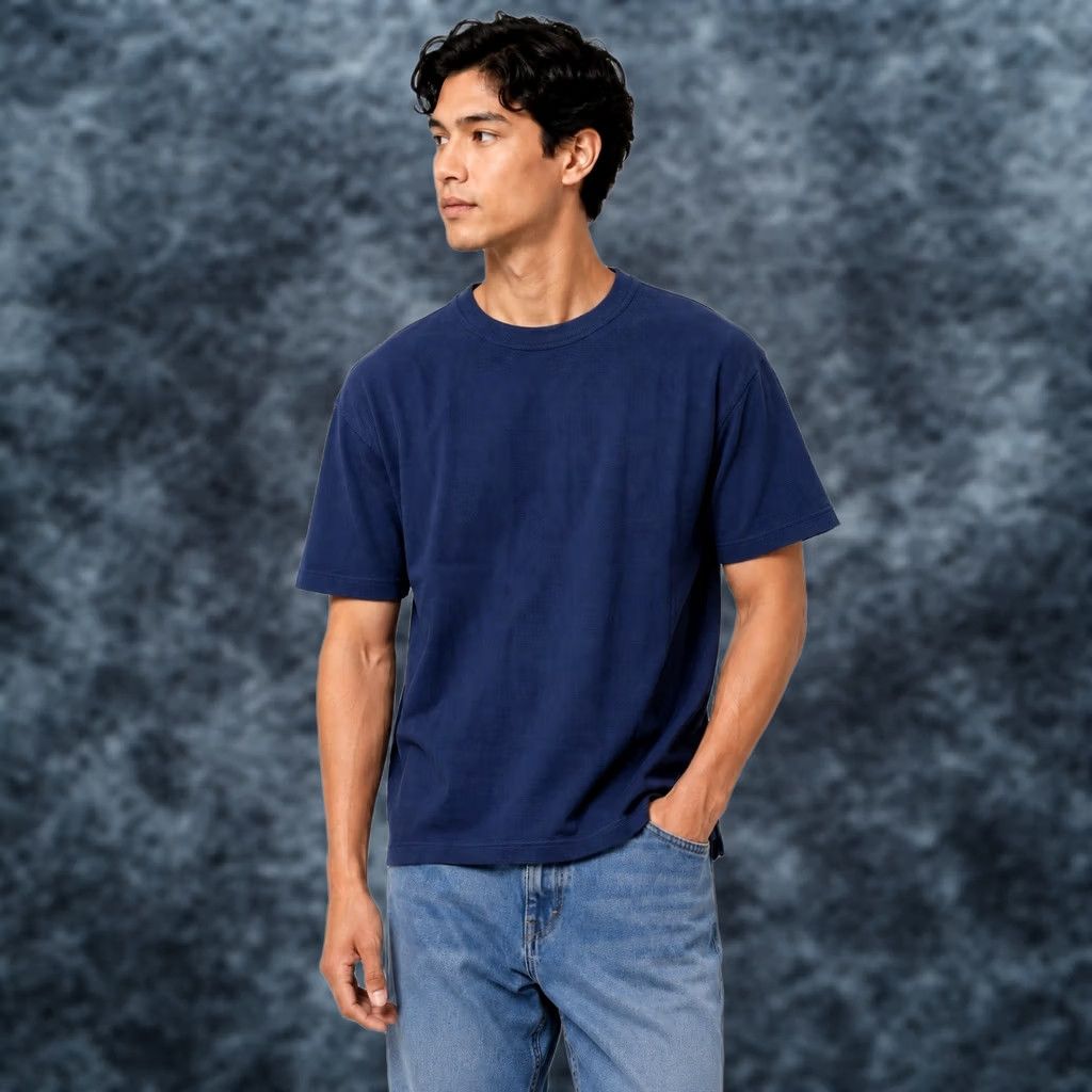 Vintage Mode of One Mens Ottoman Tee Caspian Waters Navy Blue Ribbed T-Shirt Medium NEW Size US M / EU 48-50 / 2 - 1 Thumbnail