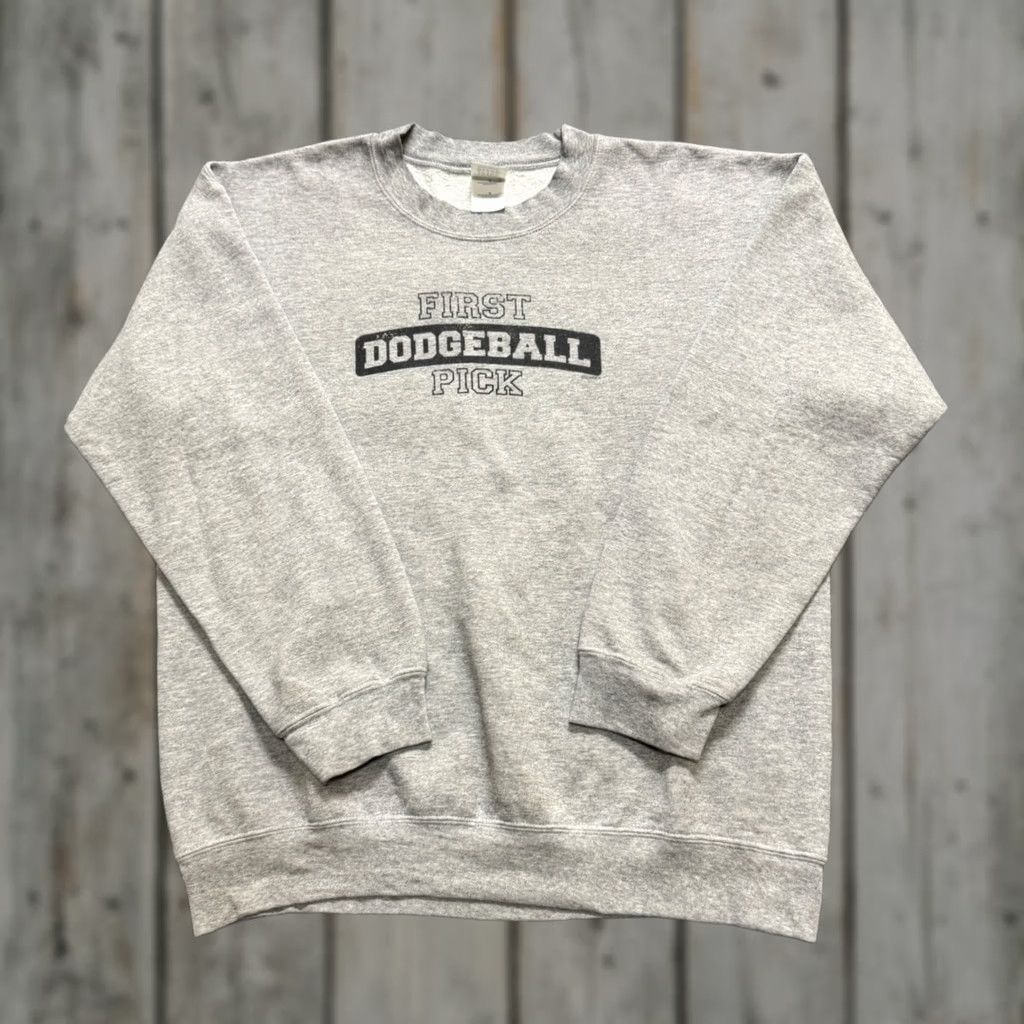 Gildan VINTAGE Dodge Ball Pullover Sweatshirt Mens L Gildan Ultra Cotton Heather Grey 90s Size US L / EU 52-54 / 3 - 1 Thumbnail