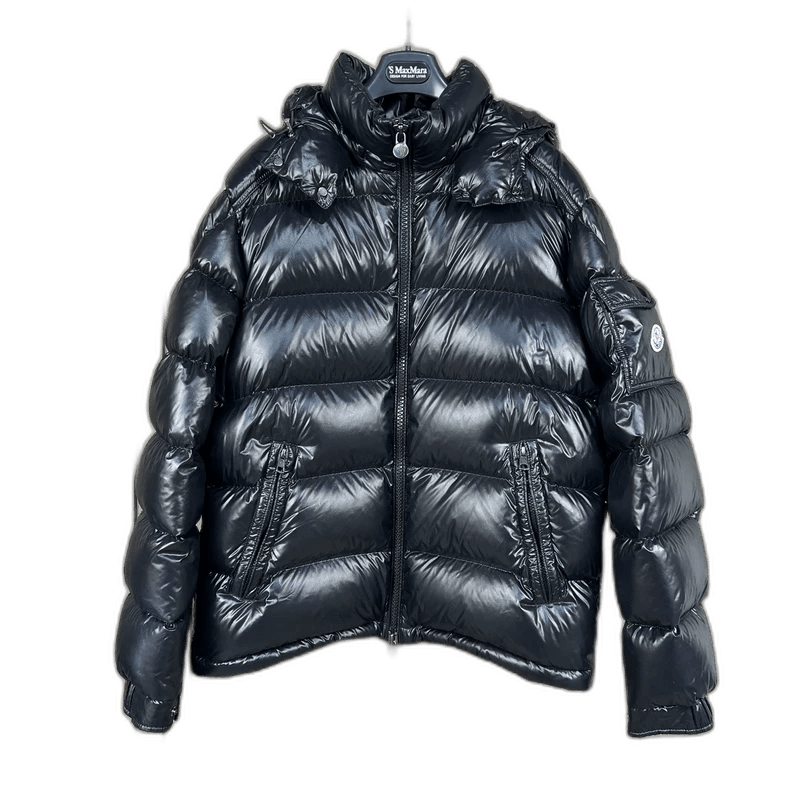 Moncler Black Maya Embroidered Down Jacket
