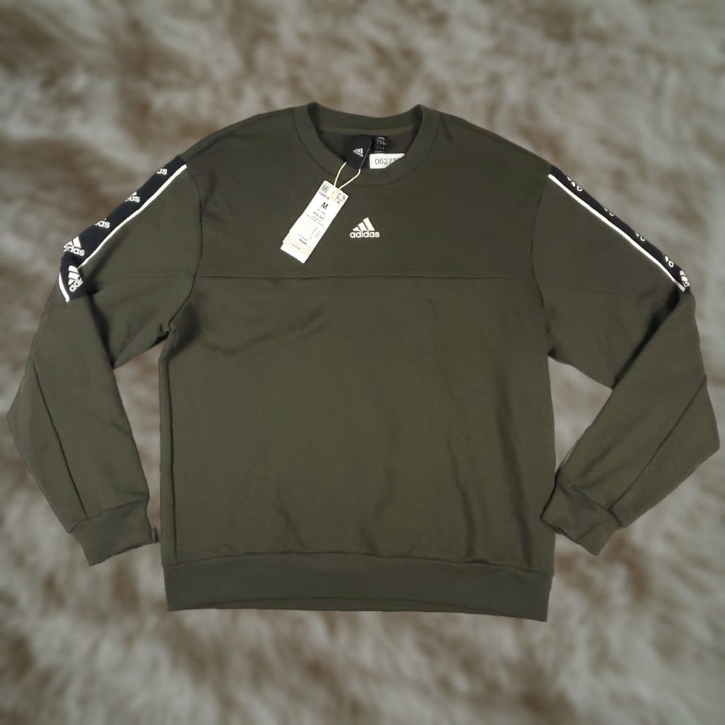 Adidas Adidas Sweatshirt Mens Medium Green Cotton Logo Essentials Pullover Mens Size US M / EU 48-50 / 2 - 1 Thumbnail