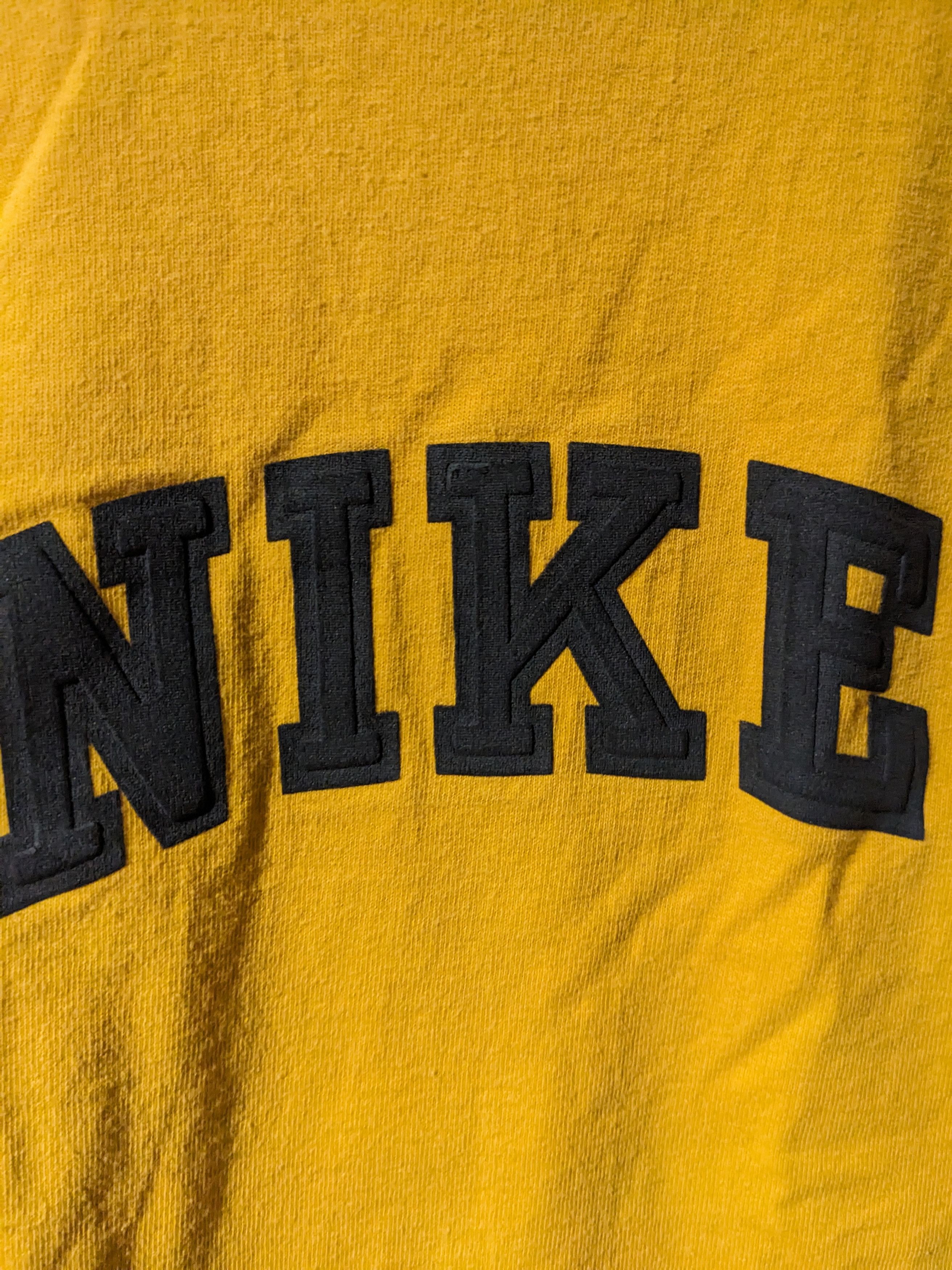 Nike × Vintage Vintage Y2K Nike Spell Out YOUTH Yellow Long Sleeve T-Shirt Size US S / EU 44-46 / 1 - 2 Thumbnail