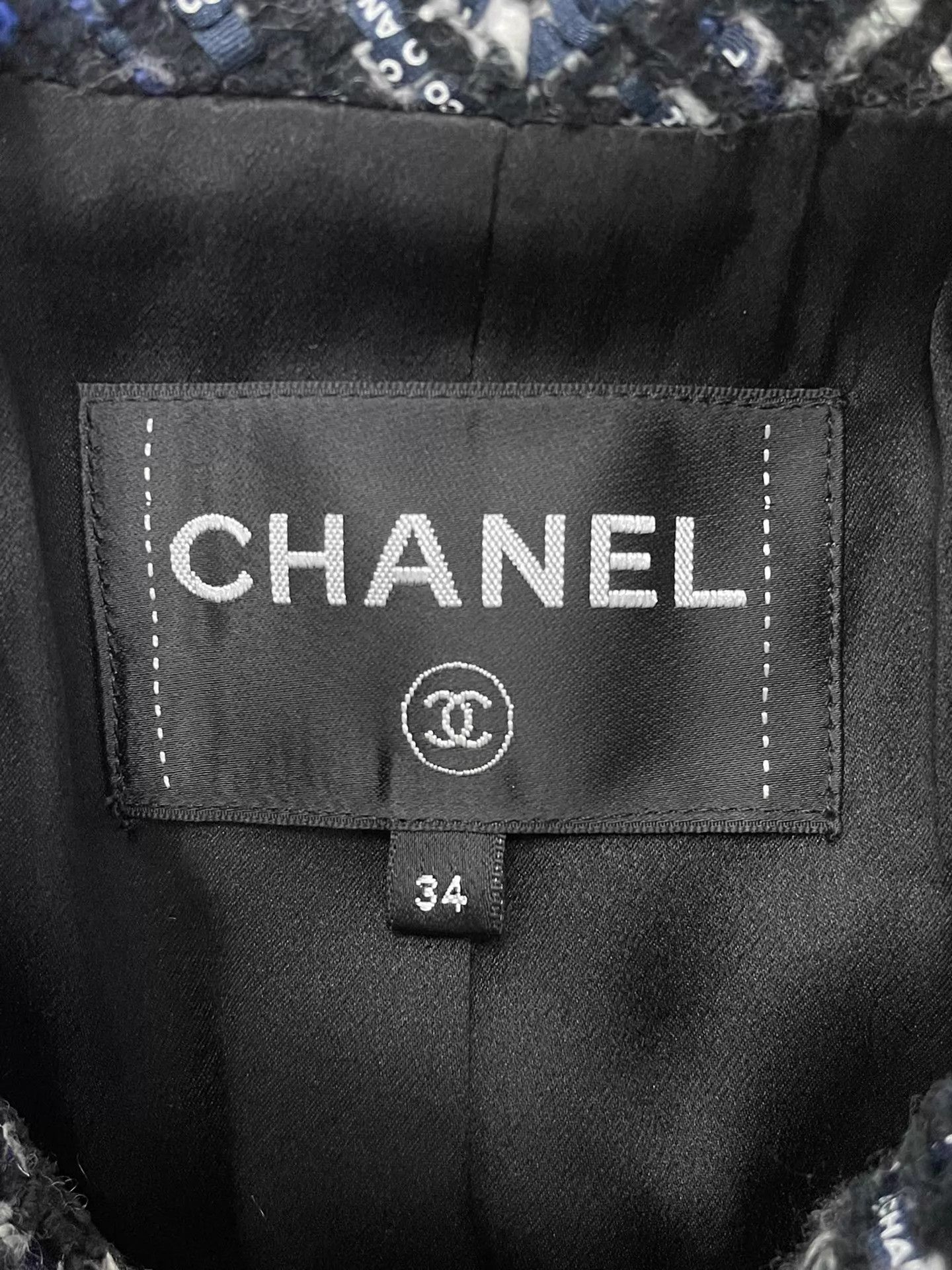 Chanel Chanel Blue Black Letter Mesh Long Vest Size 34 Size XS / US 0-2 / IT 36-38 - 4 Thumbnail