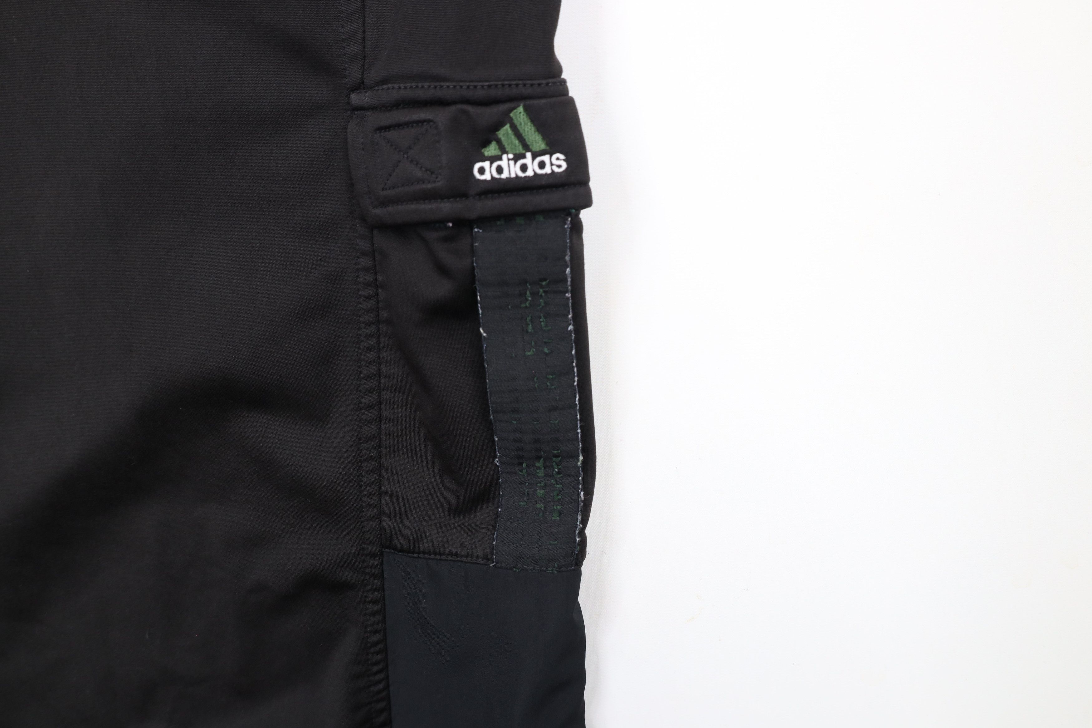 Adidas × Vintage Vintage 90s Adidas Spell Out Wide Leg Cargo Sweatpants Black Size US 38 / EU 54 - 5 Thumbnail