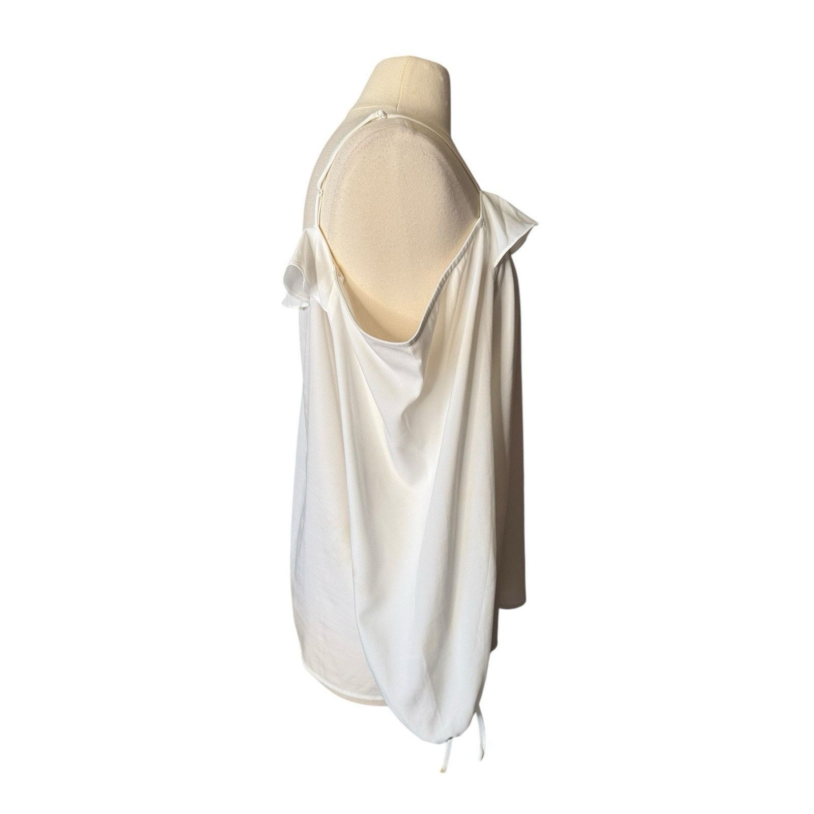 Other Collective Concepts Cold Shoulder Flutter Blouse White Size XL / US 12-14 / IT 48-50 - 8 Thumbnail