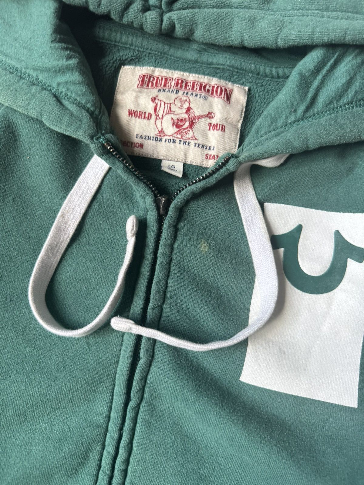 True Religion True Religion Double-Zip Boxy Hoodie - Forest Green Size US L / EU 52-54 / 3 - 4 Thumbnail