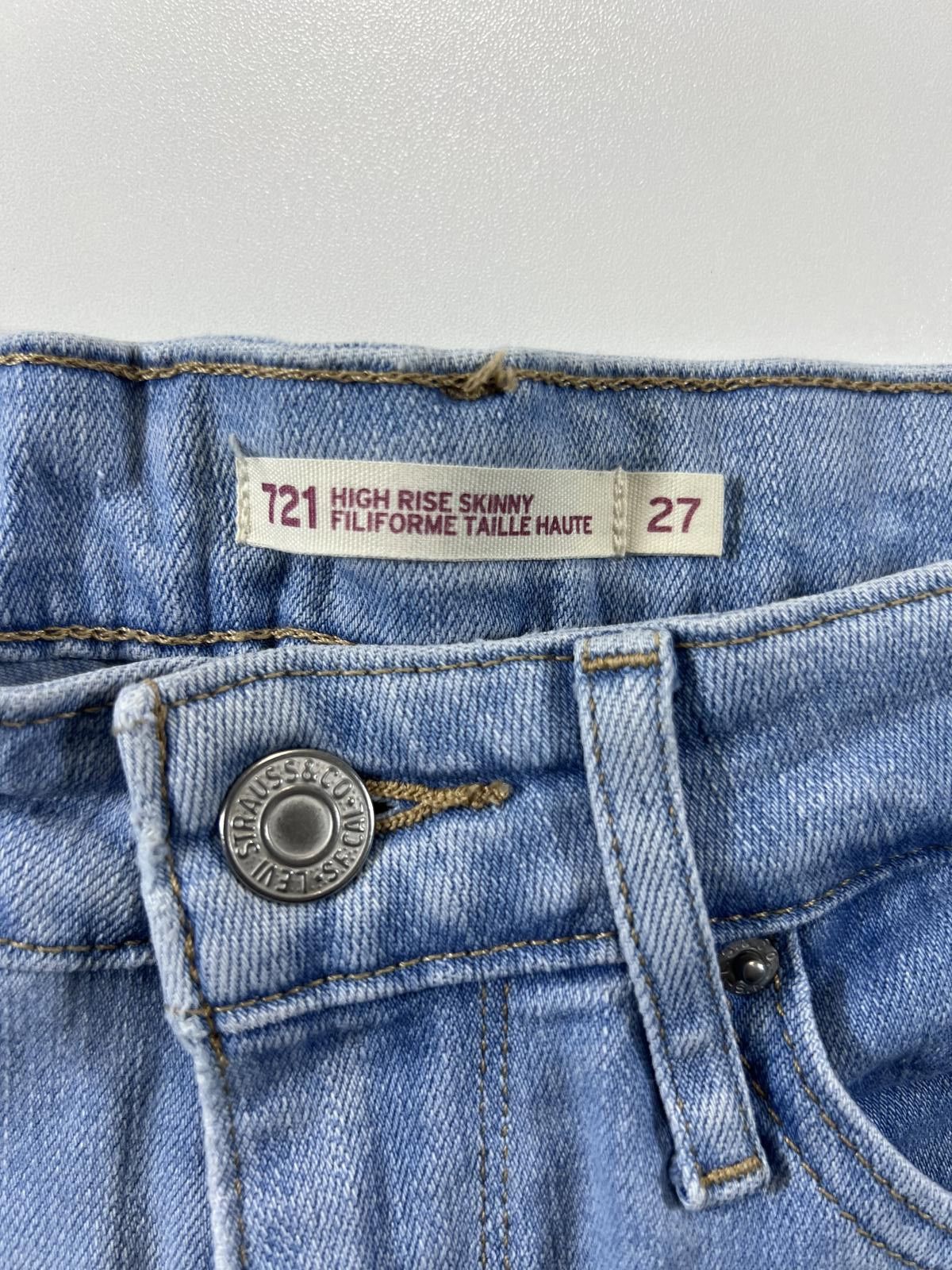Levi's Levi's 721 Light Blue Denim Cutoff Shorts 27 Size 27" / US 4 / IT 40 - 4 Thumbnail