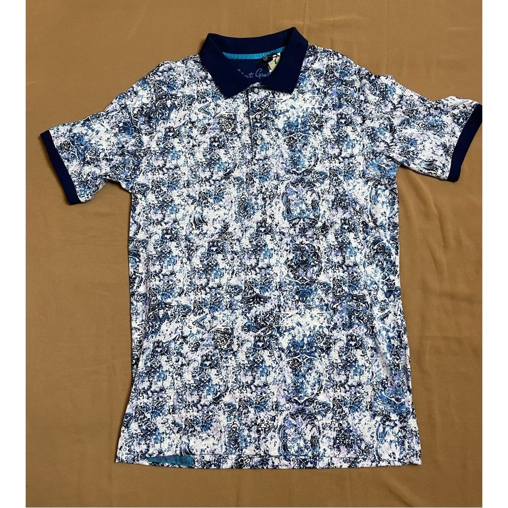 NWT New $158 Robert Graham Rainwater Blue Classic Fit Polo
