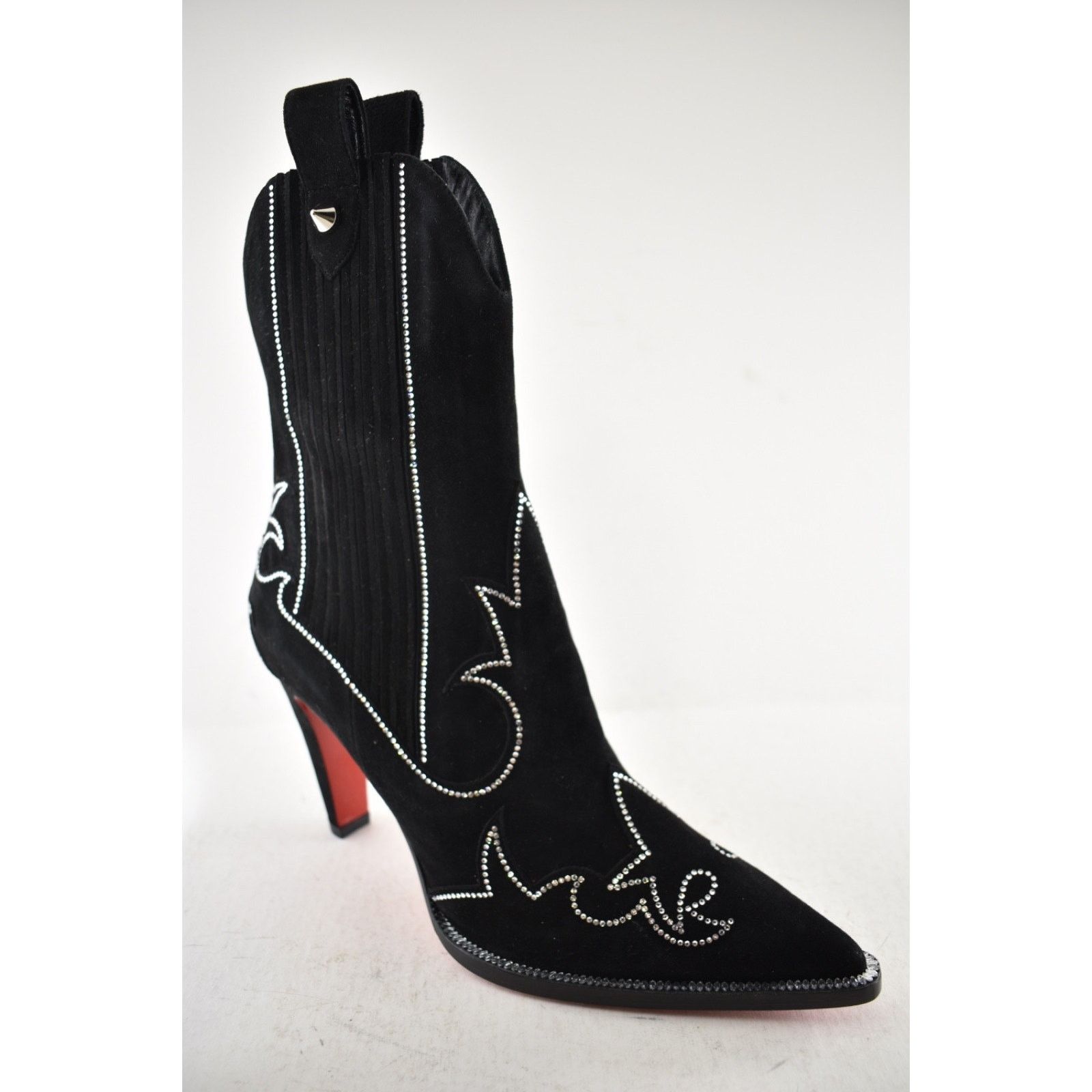 Christian Louboutin Christian Louboutin Santigag Strass Black Suede Boot 36 Size US 5 / IT 35 - 6 Thumbnail