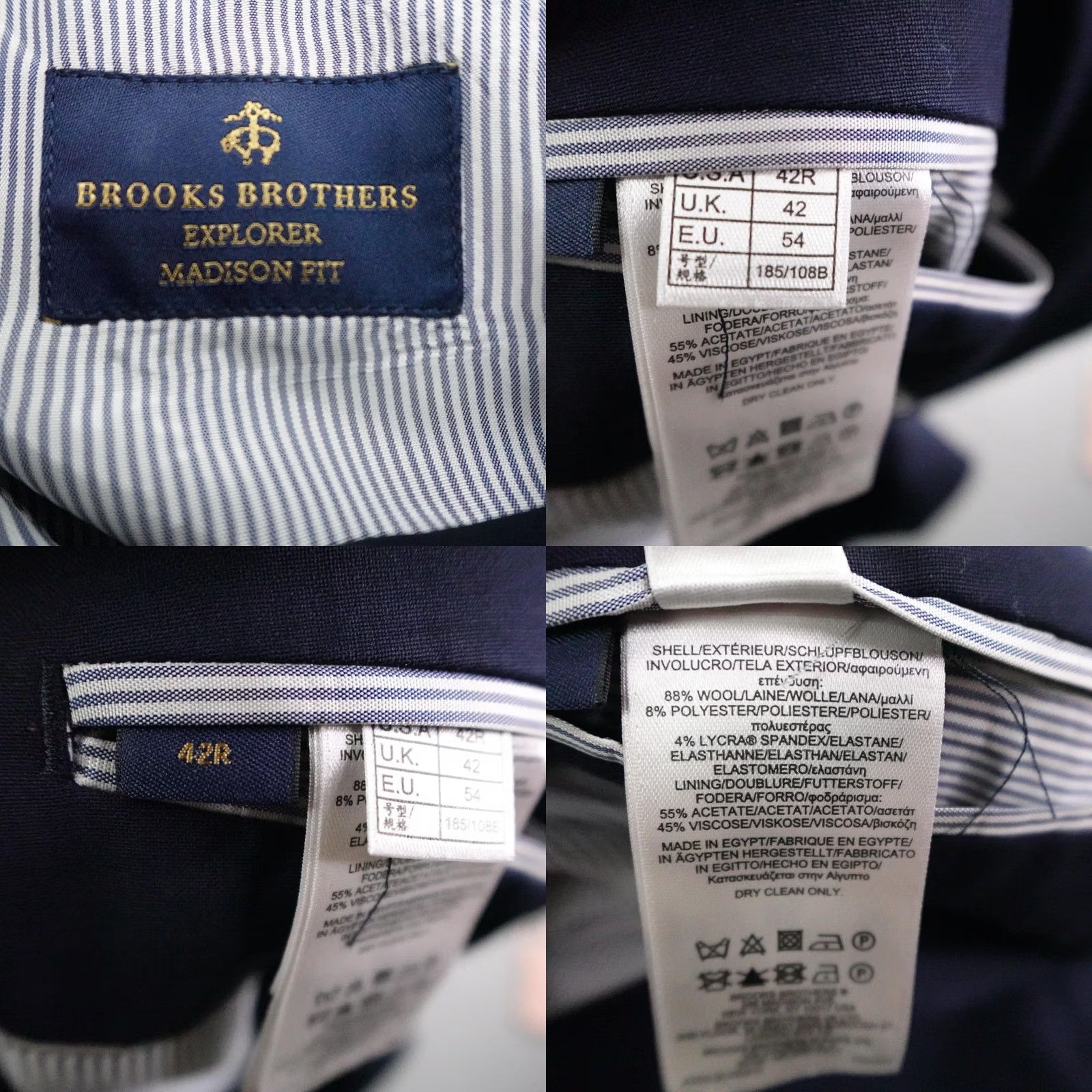 Brooks Brothers Brooks Brothers Blazer Mens 42R Blue Explorer Madison Fit Slim Suit Jacket Coat Size 42R - 8 Thumbnail