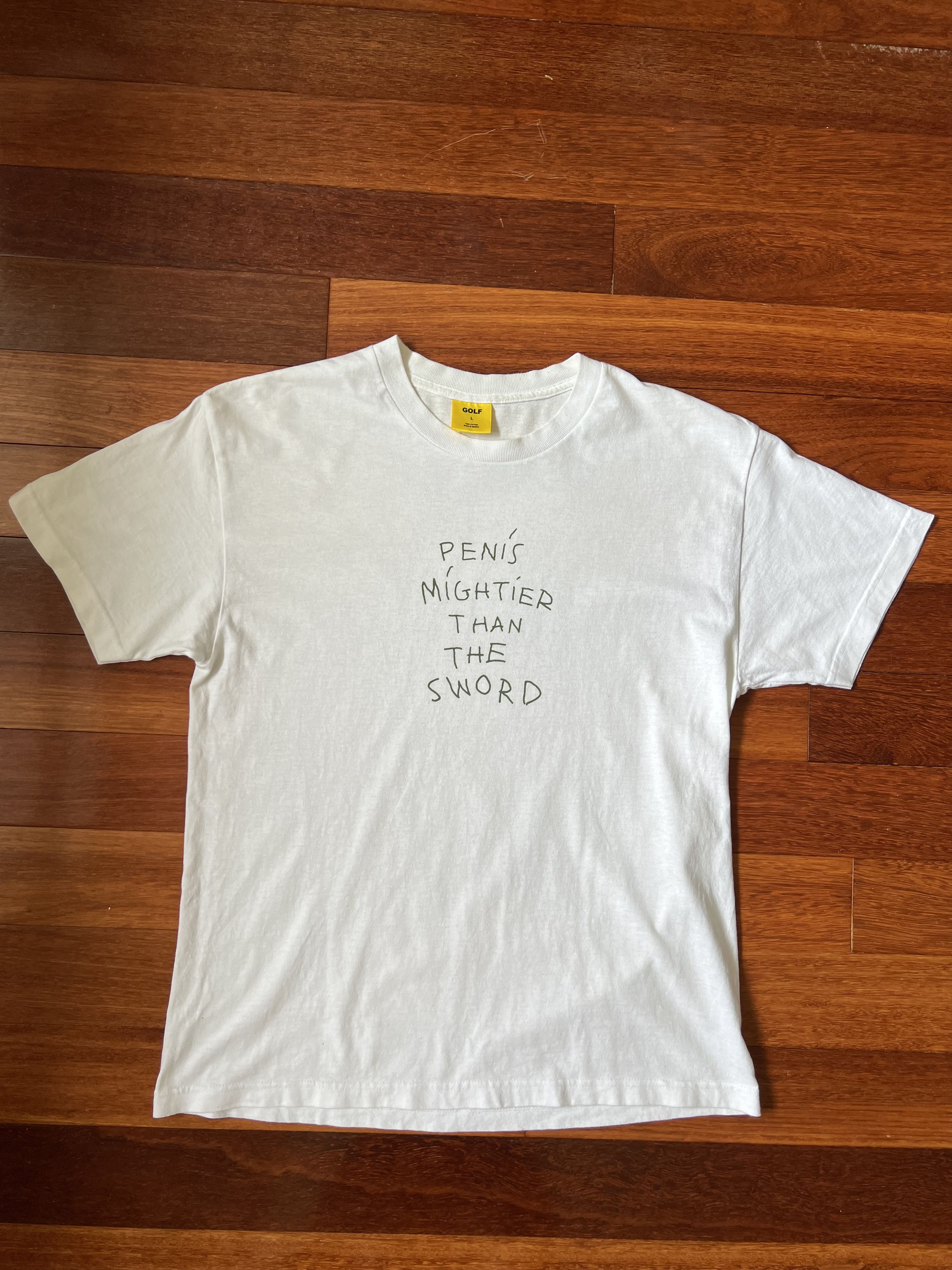 Golf Wang 💚 Golf Wang Pen Is Mightier Than The Sword Tee White Size US L / EU 52-54 / 3 - 1 Thumbnail
