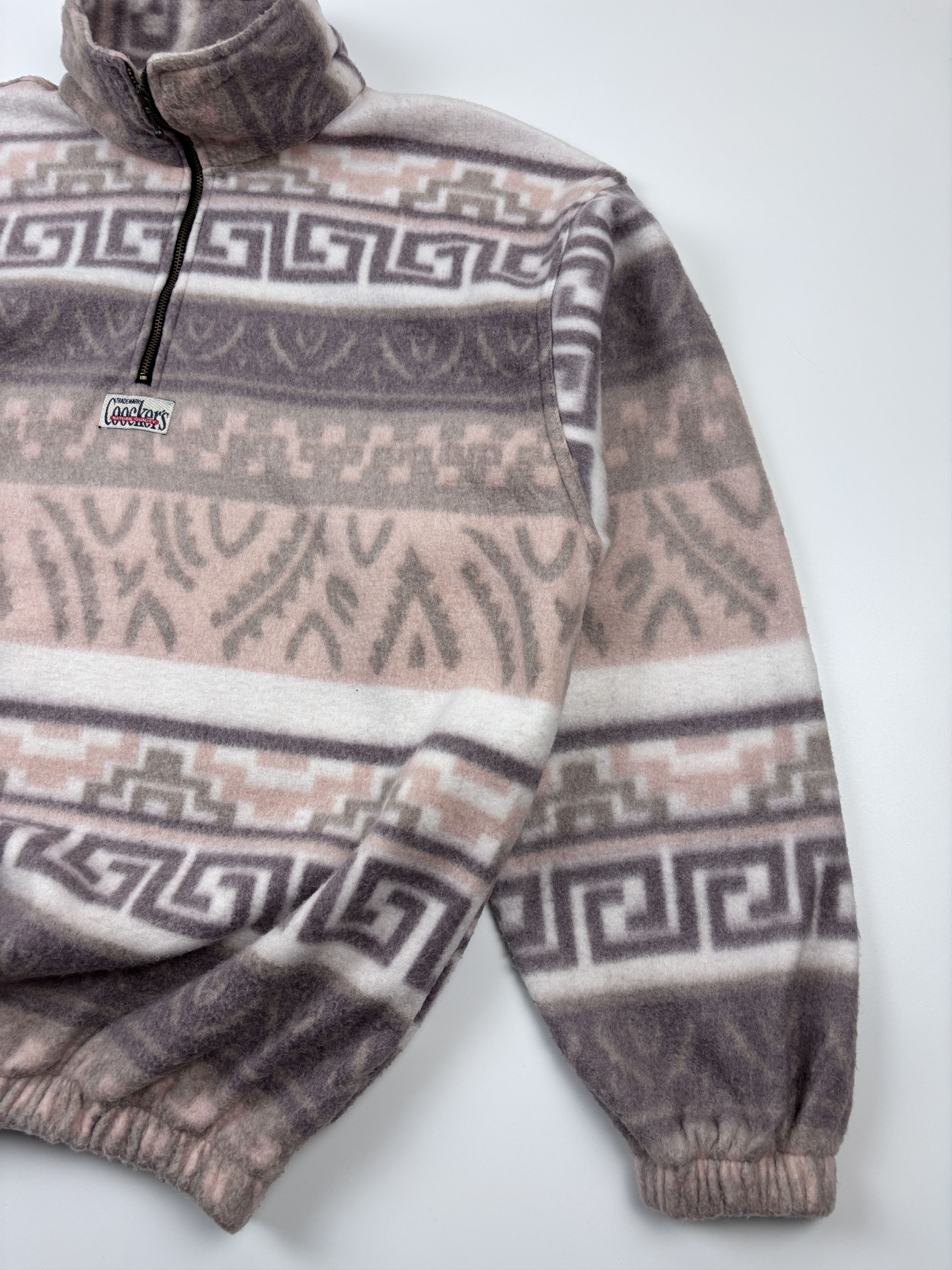 Polartec × Vintage Vintage Aztec Fleece Sweater Geometric Pullover Brown Mens L Size US L / EU 52-54 / 3 - 2 Thumbnail