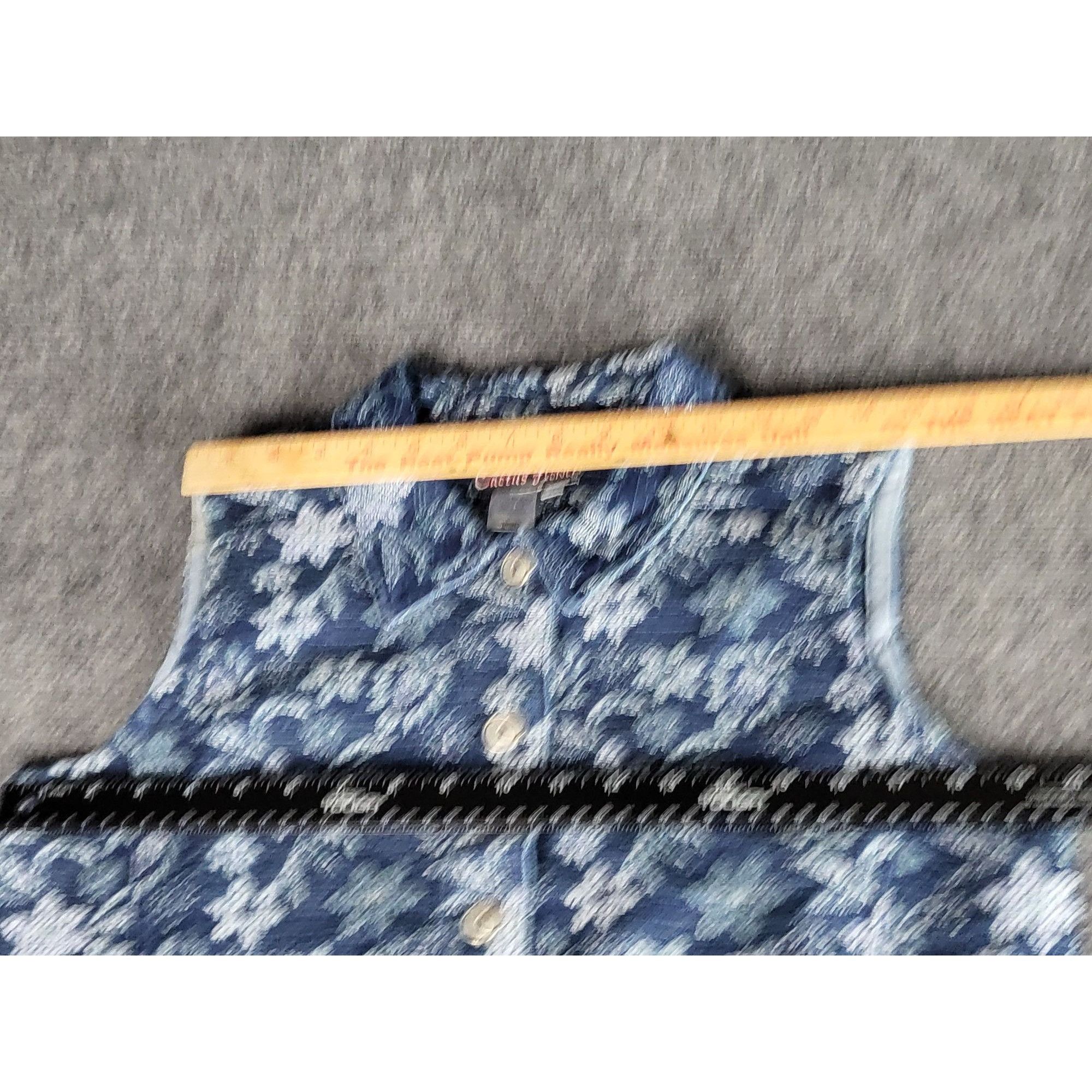 Vintage Vintage Cactus Flower Vest STRETCH DENIM Size M Jacquard FLO Size M / US 6-8 / IT 42-44 - 7 Thumbnail