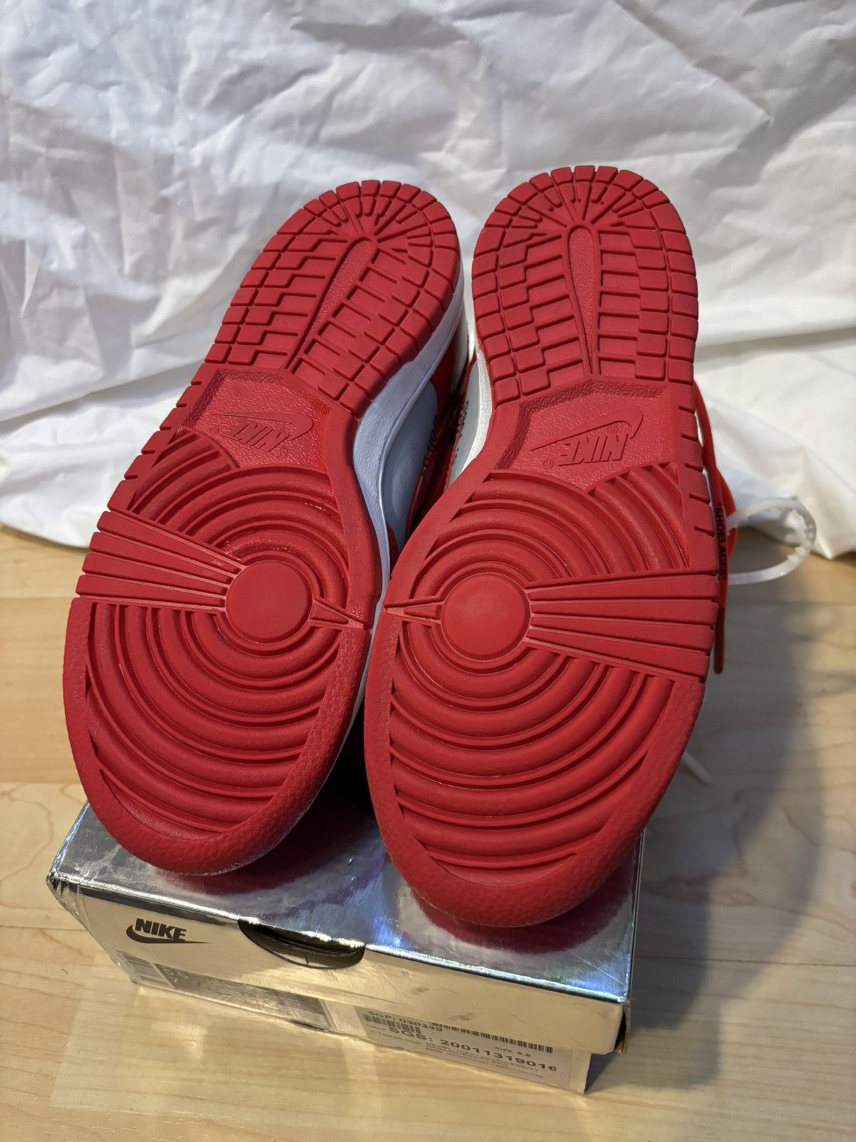 Nike × Off-White Off White Nike Dunk Low University Red size 5.5 Size US 5.5 / EU 38 - 5 Thumbnail