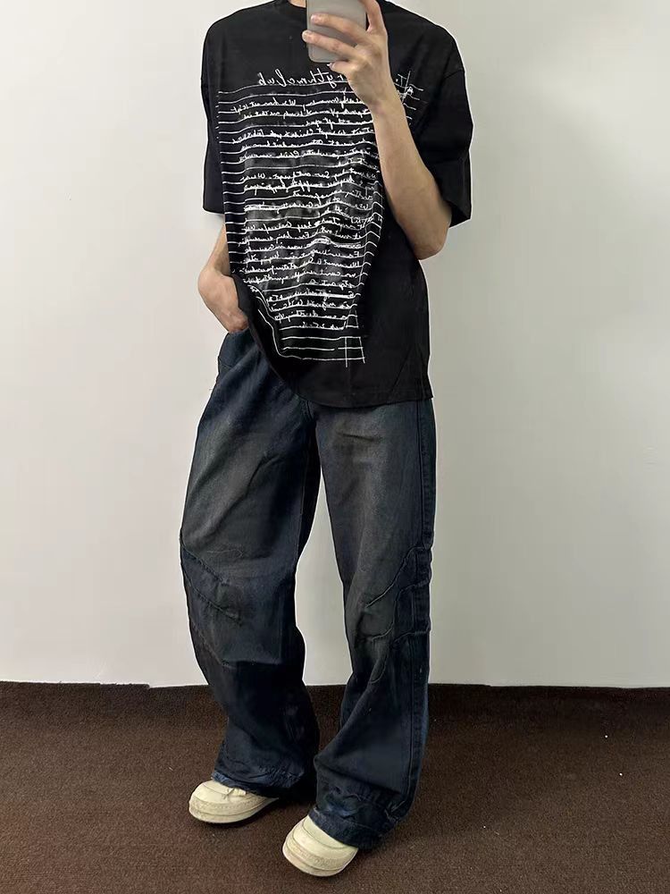 Street Wash Tie-Dye Deconstructed Vintage Jeans