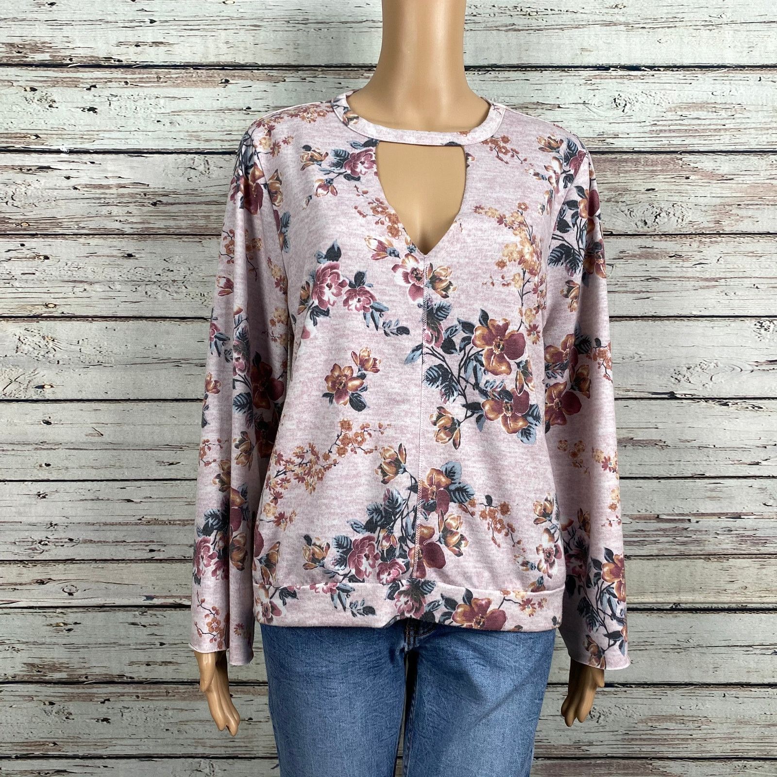 Other Gypsies & Moondust Floral Cutout V Neck Top Large Size L / US 10 / IT 46 - 5 Thumbnail