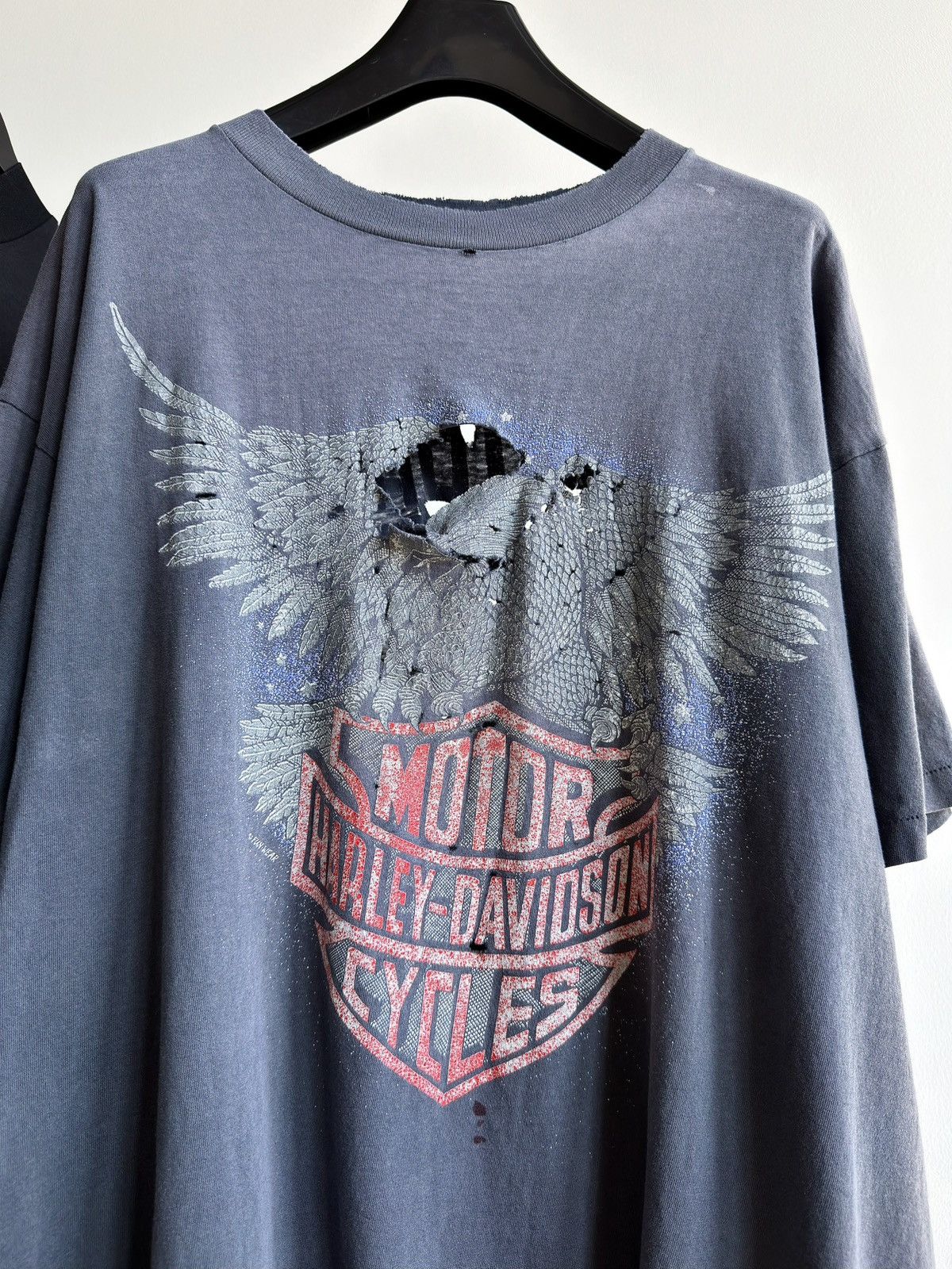 Harley Davidson Vintage 90s Thrashed HARLEY Faded Distressed Erd Band Tee Size US XL / EU 56 / 4 - 7 Thumbnail