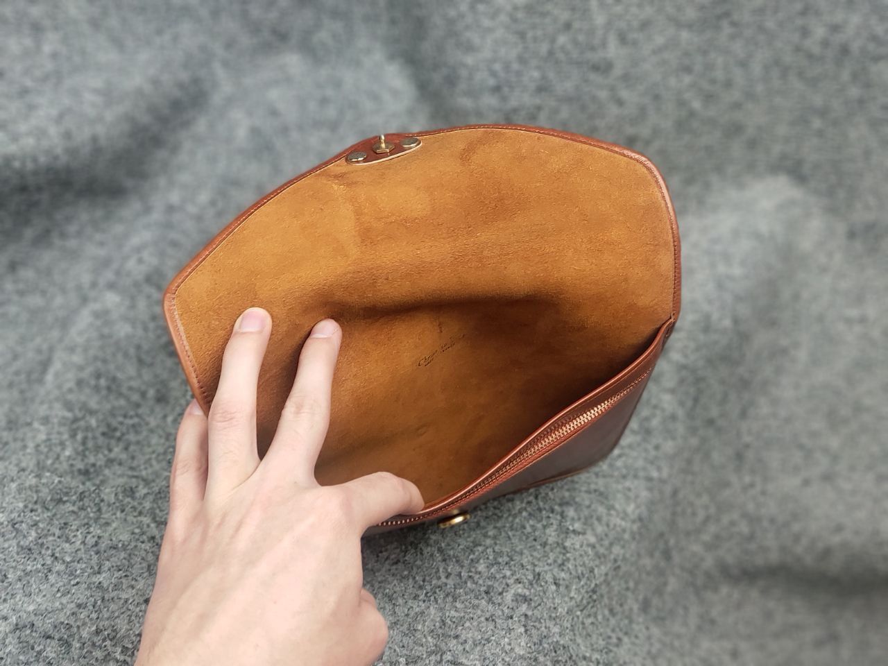 Dior Christian Dior Vintage 80s Envelope Clutch Brown Leather Bag Size ONE SIZE - 17 Thumbnail