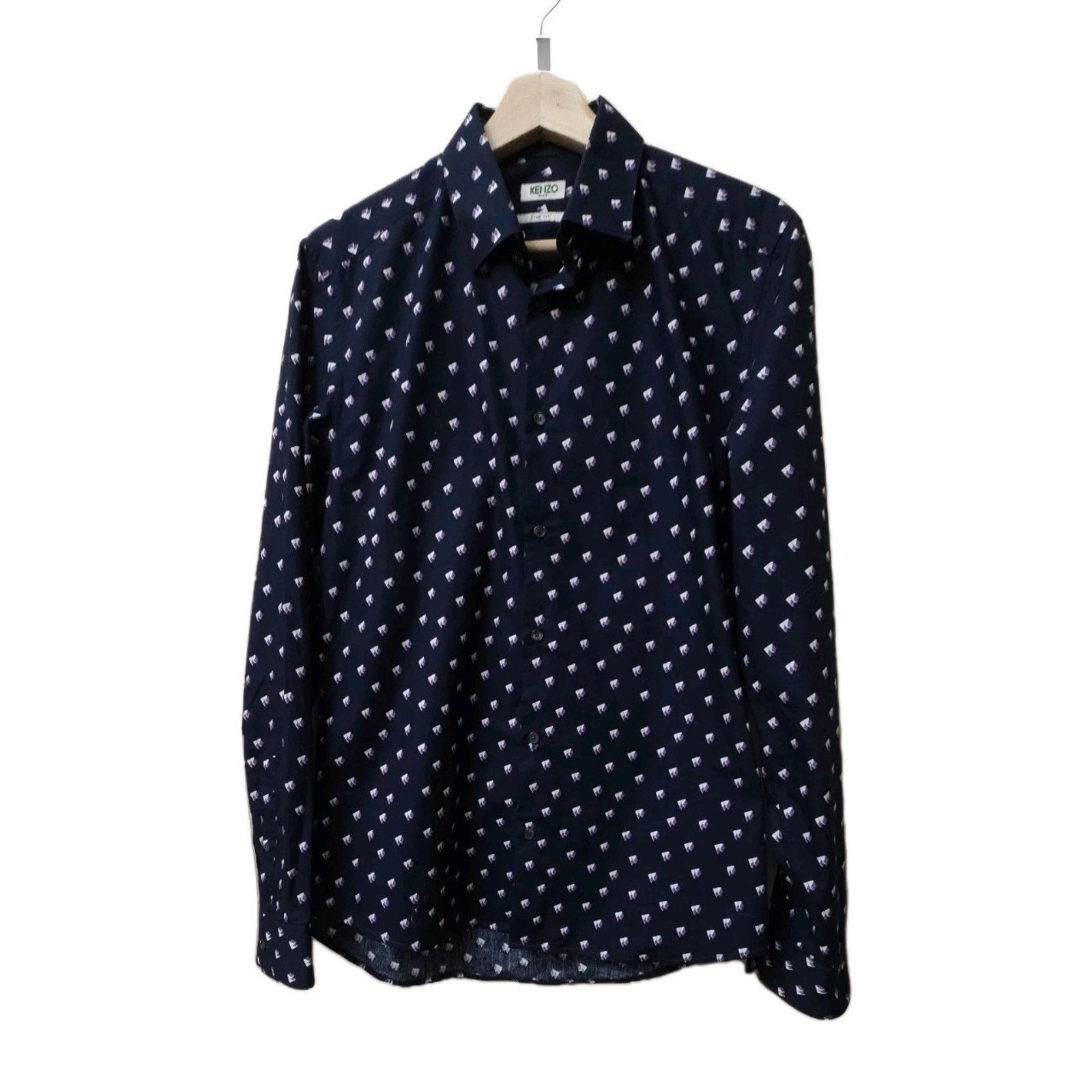 Kenzo Paris Patterned Button Down Full Sleeve Slim Shirt 39