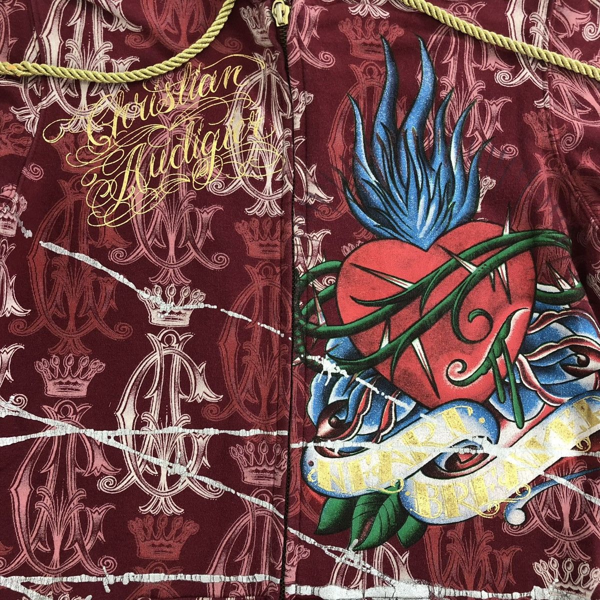 Ed Hardy 2000s Christian Audigier Ed Hardy Grunge Women Zip Hoodie Size US S / EU 44-46 / 1 - 8 Thumbnail