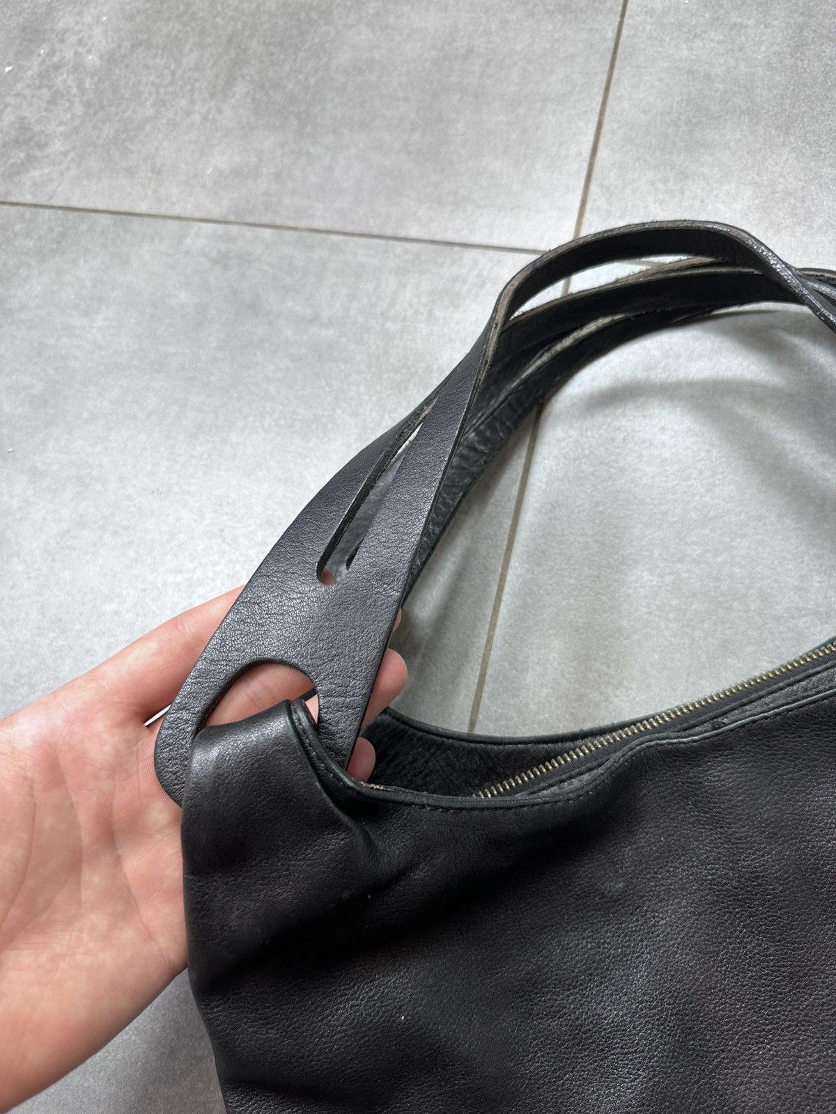 Jil Sander Vintage 00s Black Leather Hand Bag
