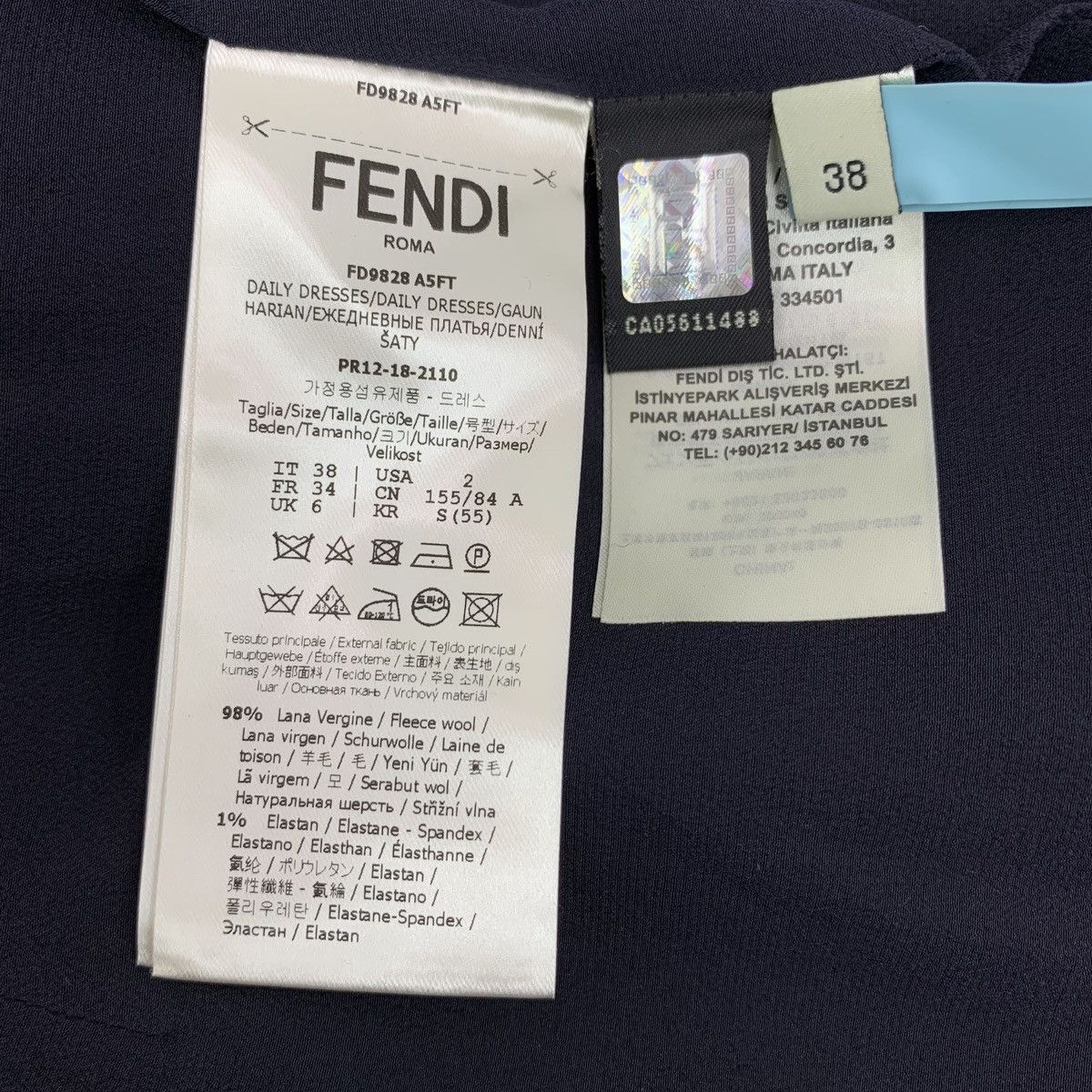 Fendi Fendi Houndstooth Lapel Short Sleeve Pleated Dress K26WX Size M / US 6-8 / IT 42-44 - 7 Thumbnail