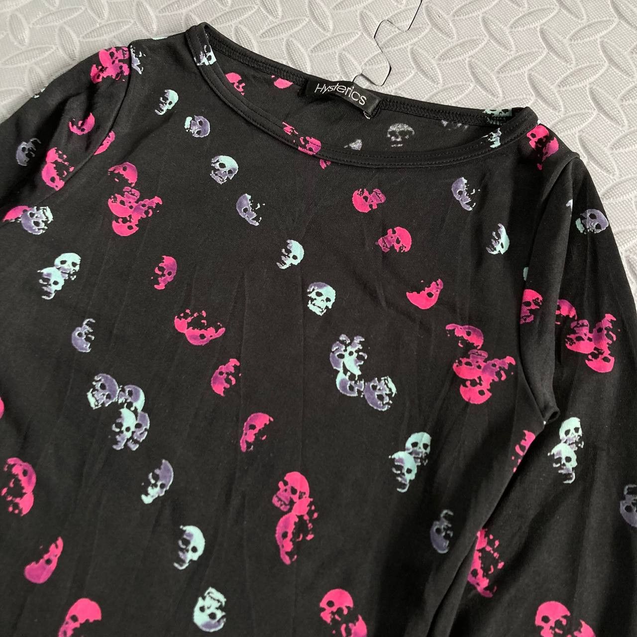 Hysteric Glamour Vintage 90’s Skulls Print Mesh Long sleeves Top Size XS / US 0-2 / IT 36-38 - 7 Thumbnail