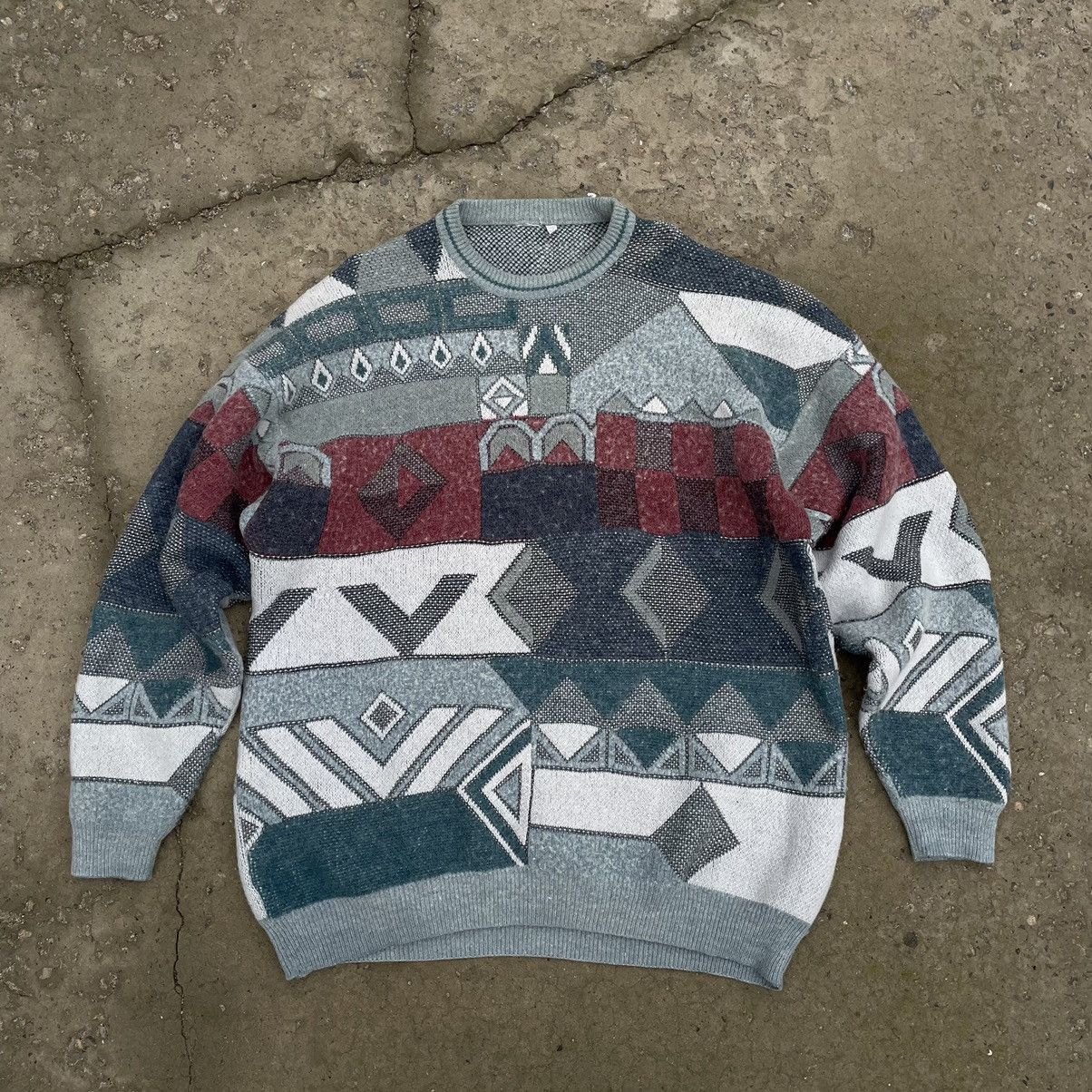 Vintage Vintage Knit Sweater Wool Y2K Style USA 90s Size US L / EU 52-54 / 3 - 1 Thumbnail