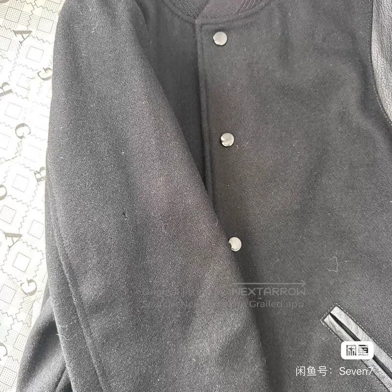 Saint Laurent Paris Saint Laurent Paris Black Wool Patchwork Leather Baseball Size US M / EU 48-50 / 2 - 4 Thumbnail