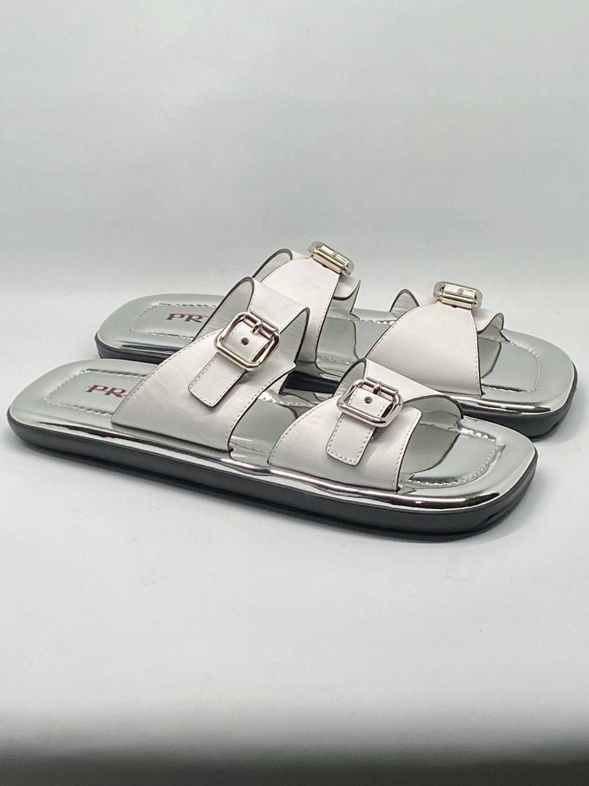 Prada Prada Double Buckle Sandal With Metallic Soles size 39.5 Size US 9.5 / IT 39.5 - 5 Thumbnail