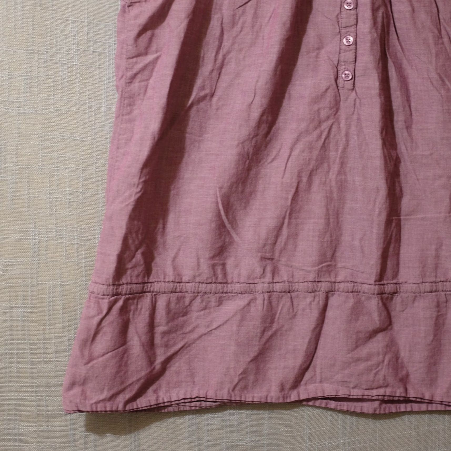 Croft & Barrow CROFT & BARROW Tank Top 100% Cotton 1/2 Button Lightweight Sheer Size XL Dusty Purple Women Sleeveless Round Neck Casual Travel Basic" Size XL / US 12-14 / IT 48-50 - 3 Thumbnail